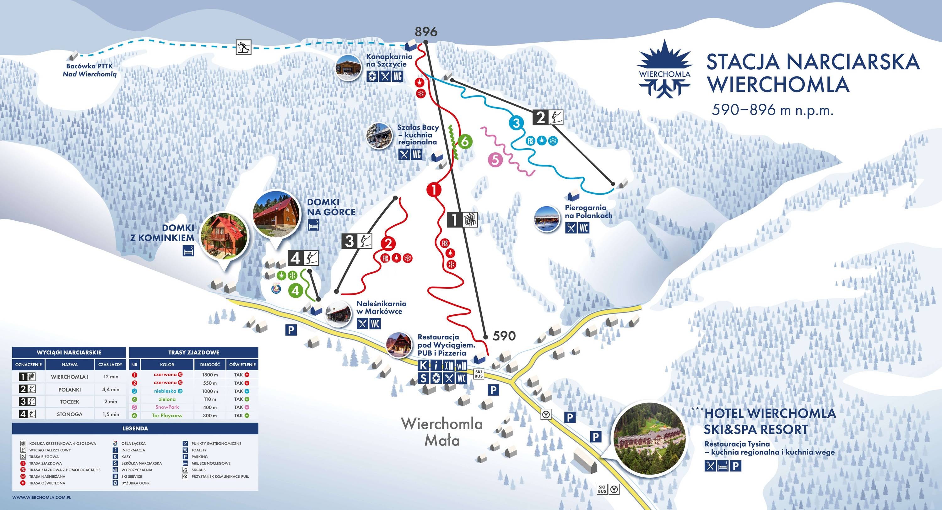 Wierchomla trail map