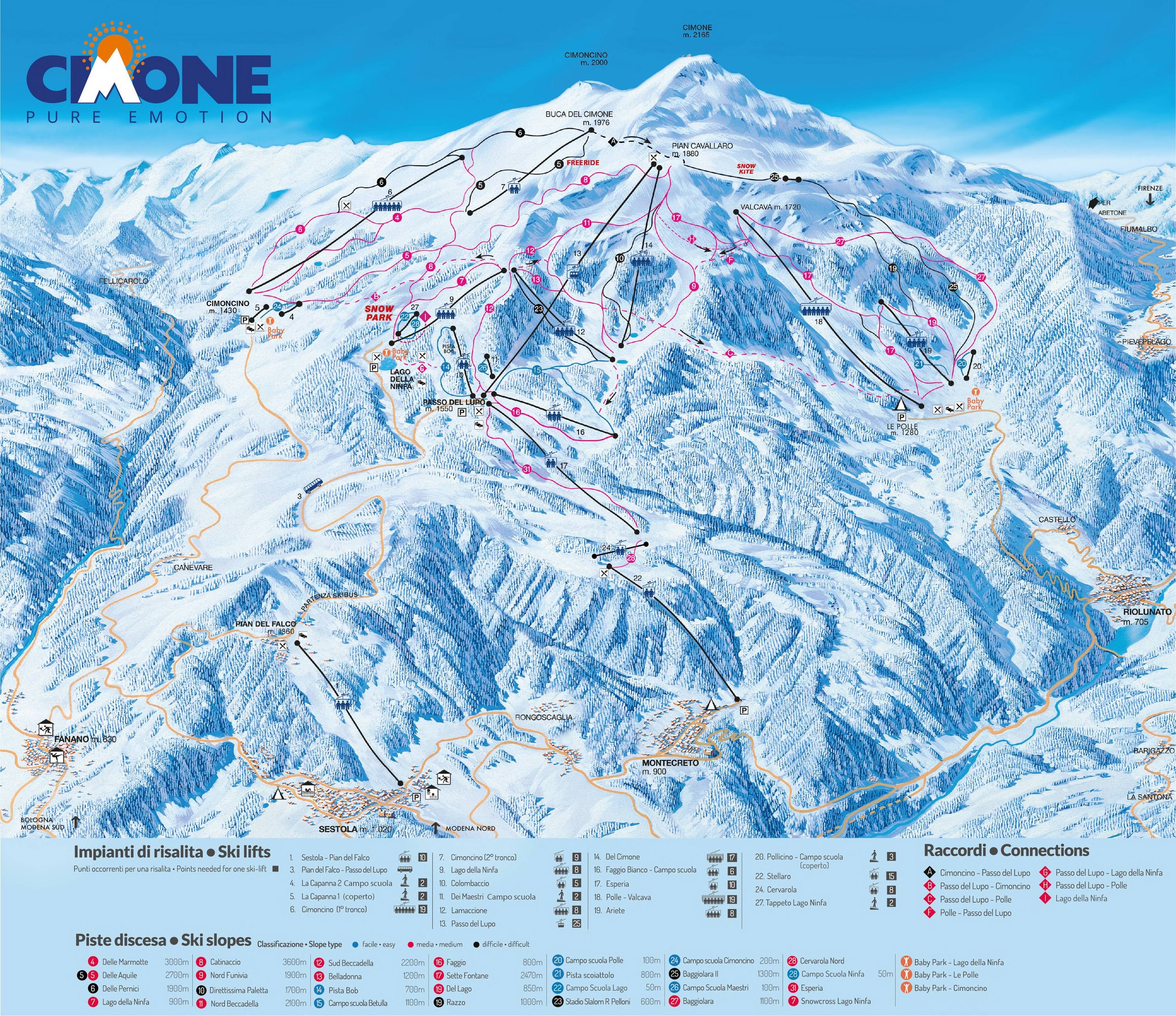 Cimone – Montecreto/Sestola/Le Polle trail map