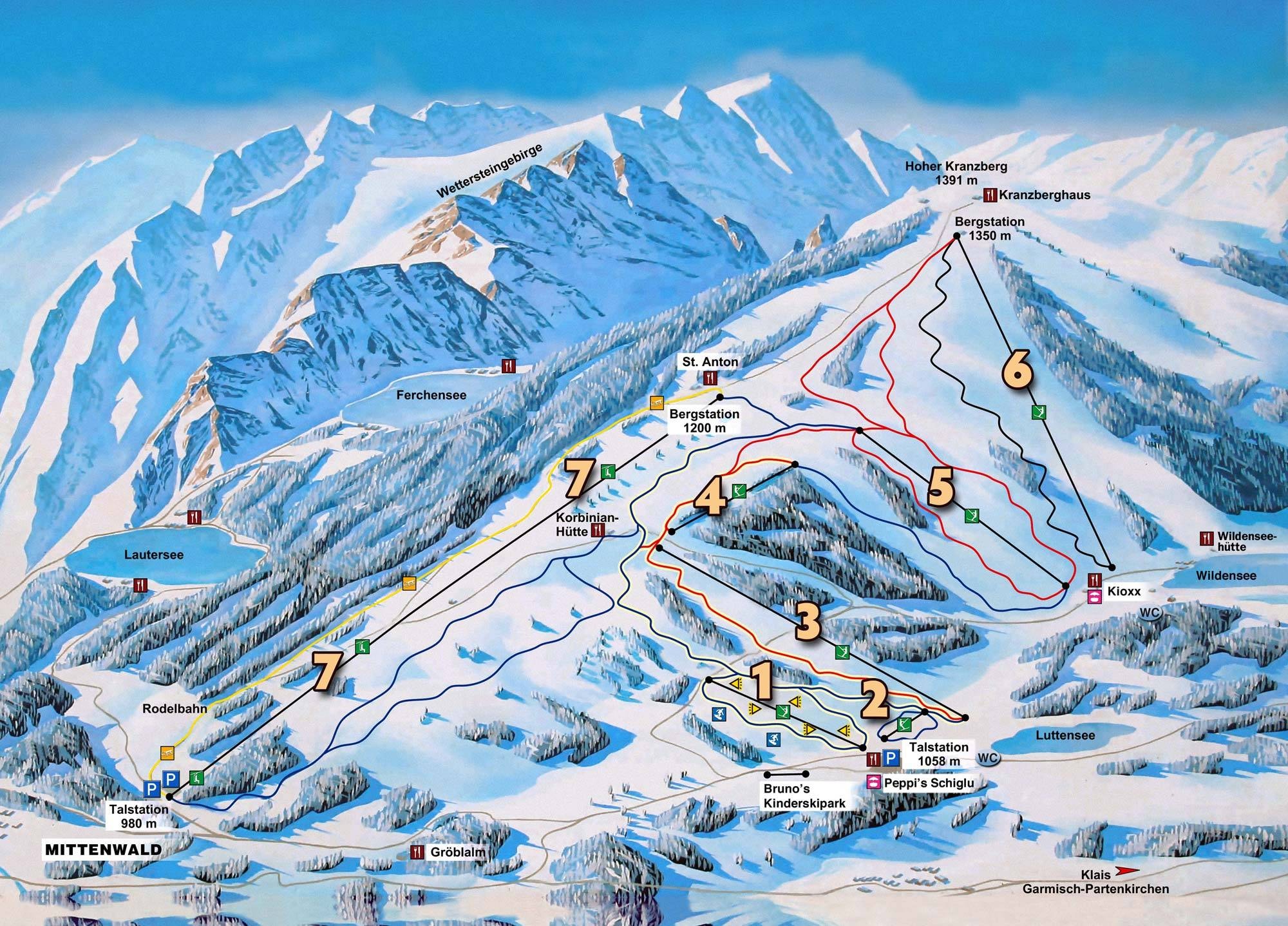 Kranzberg – Mittenwald trail map