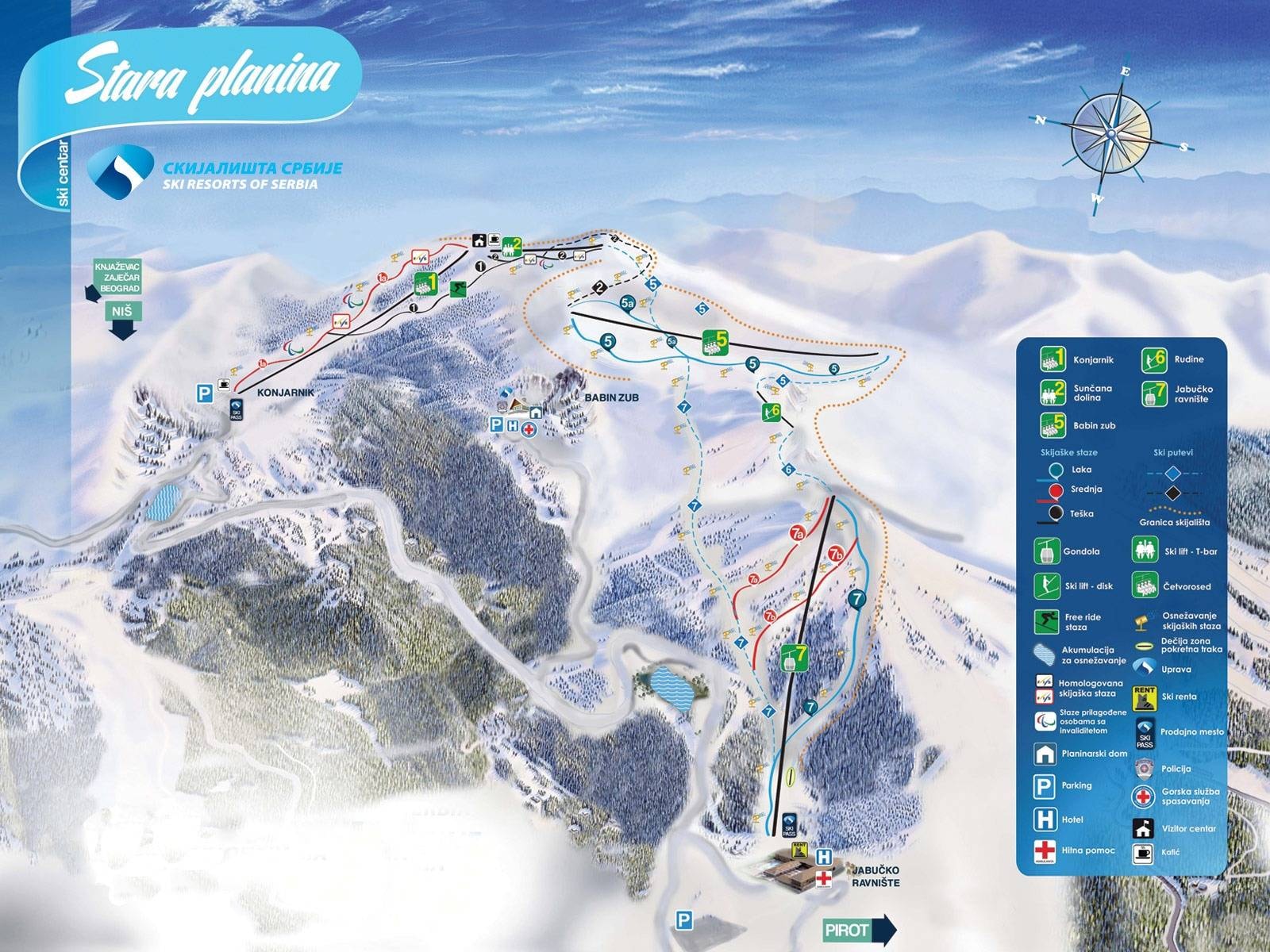Stara Planina – Babin Zub trail map