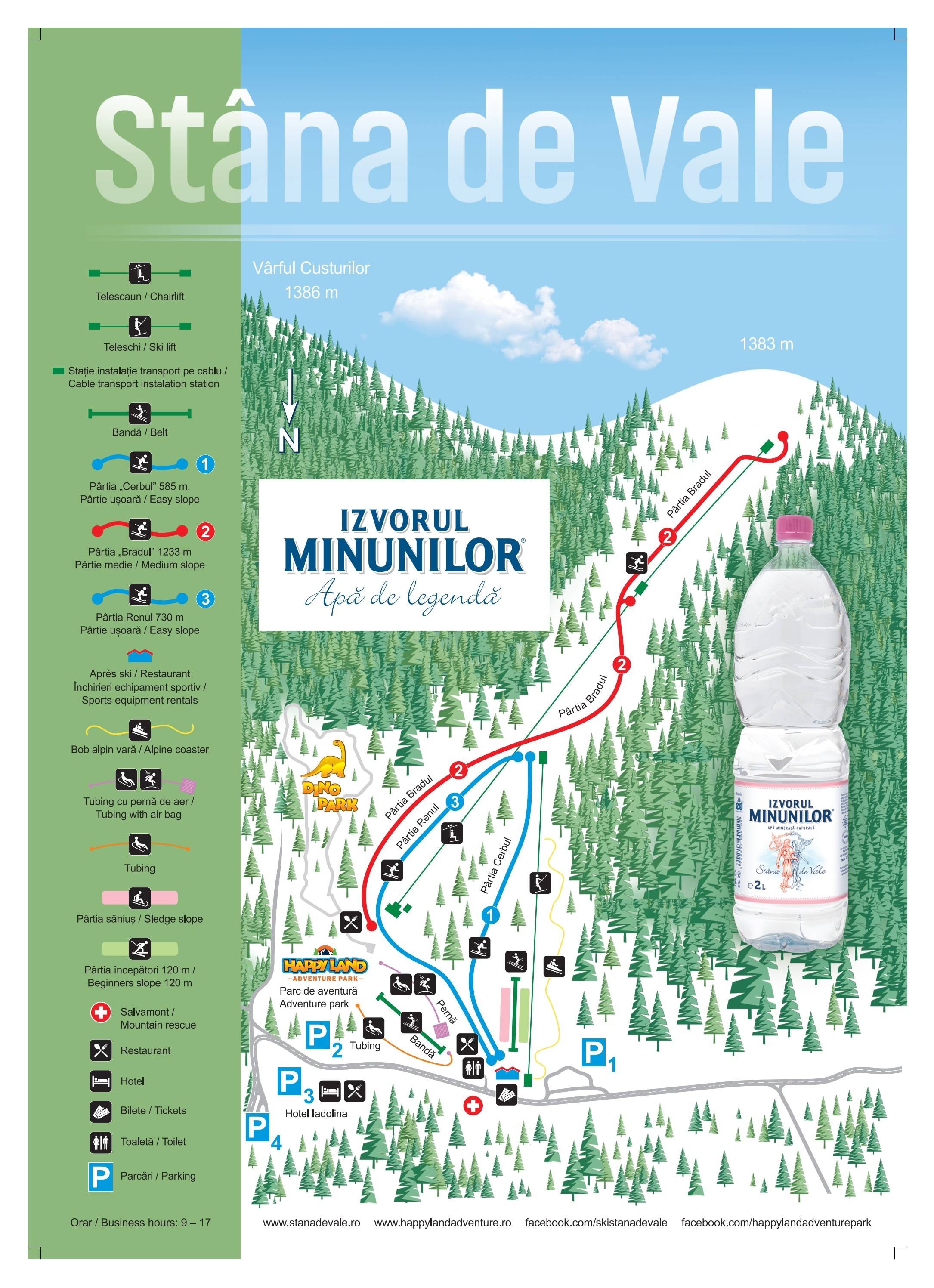Stana de Vale trail map
