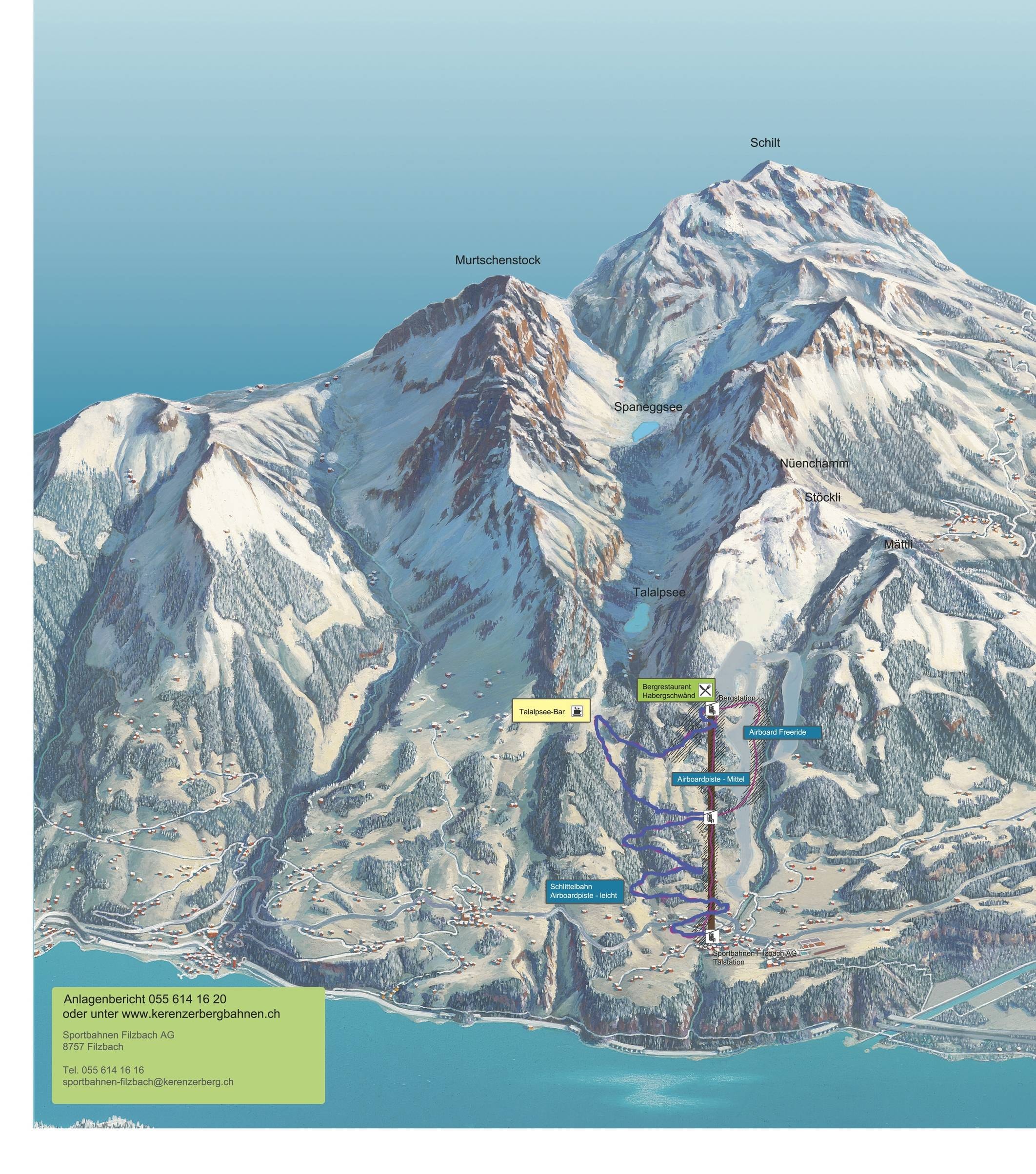 Kerenzerberg – Filzbach trail map