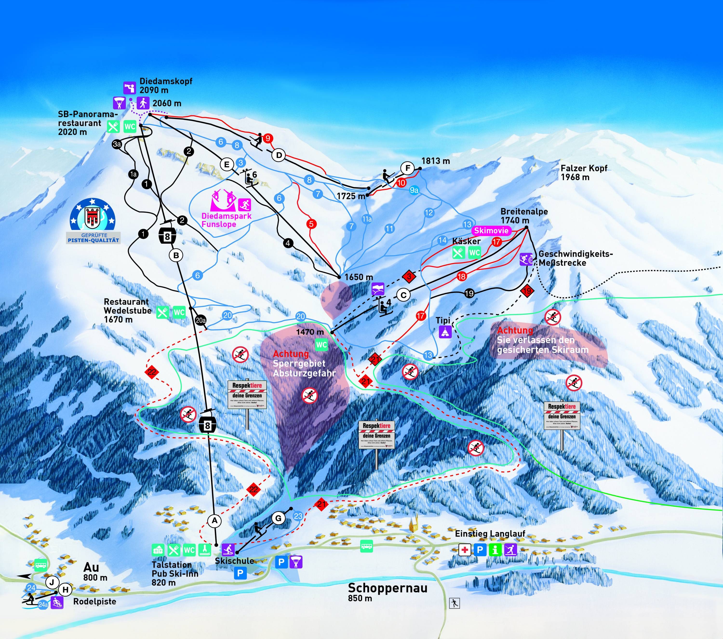 Diedamskopf – Schoppernau trail map
