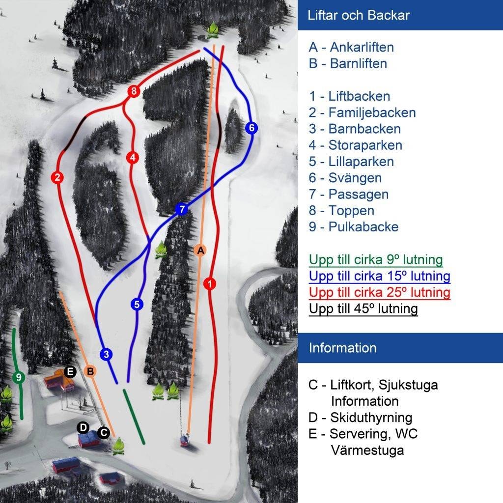 Hanaslöv trail map