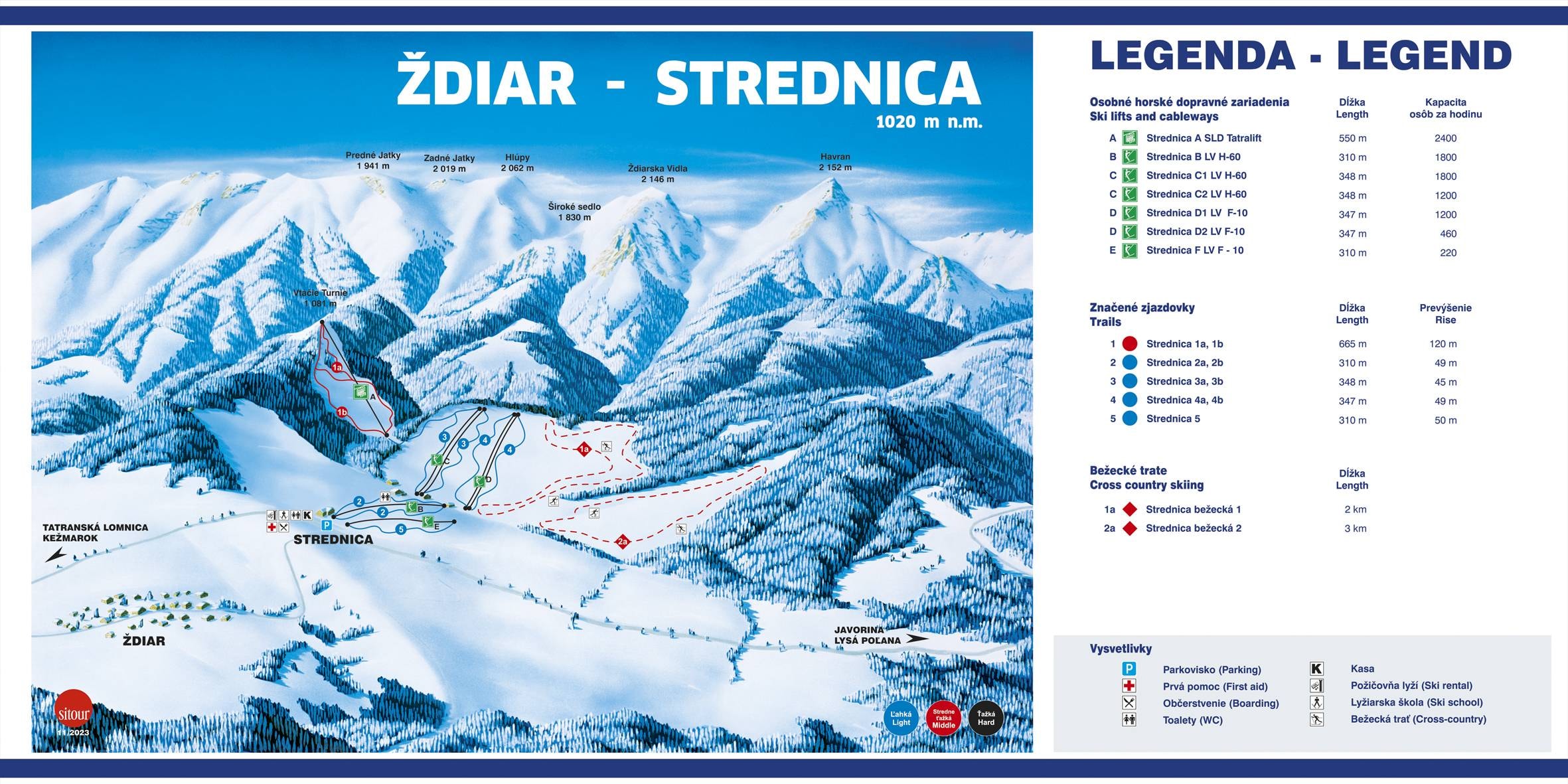 Strednica – Ždiar trail map
