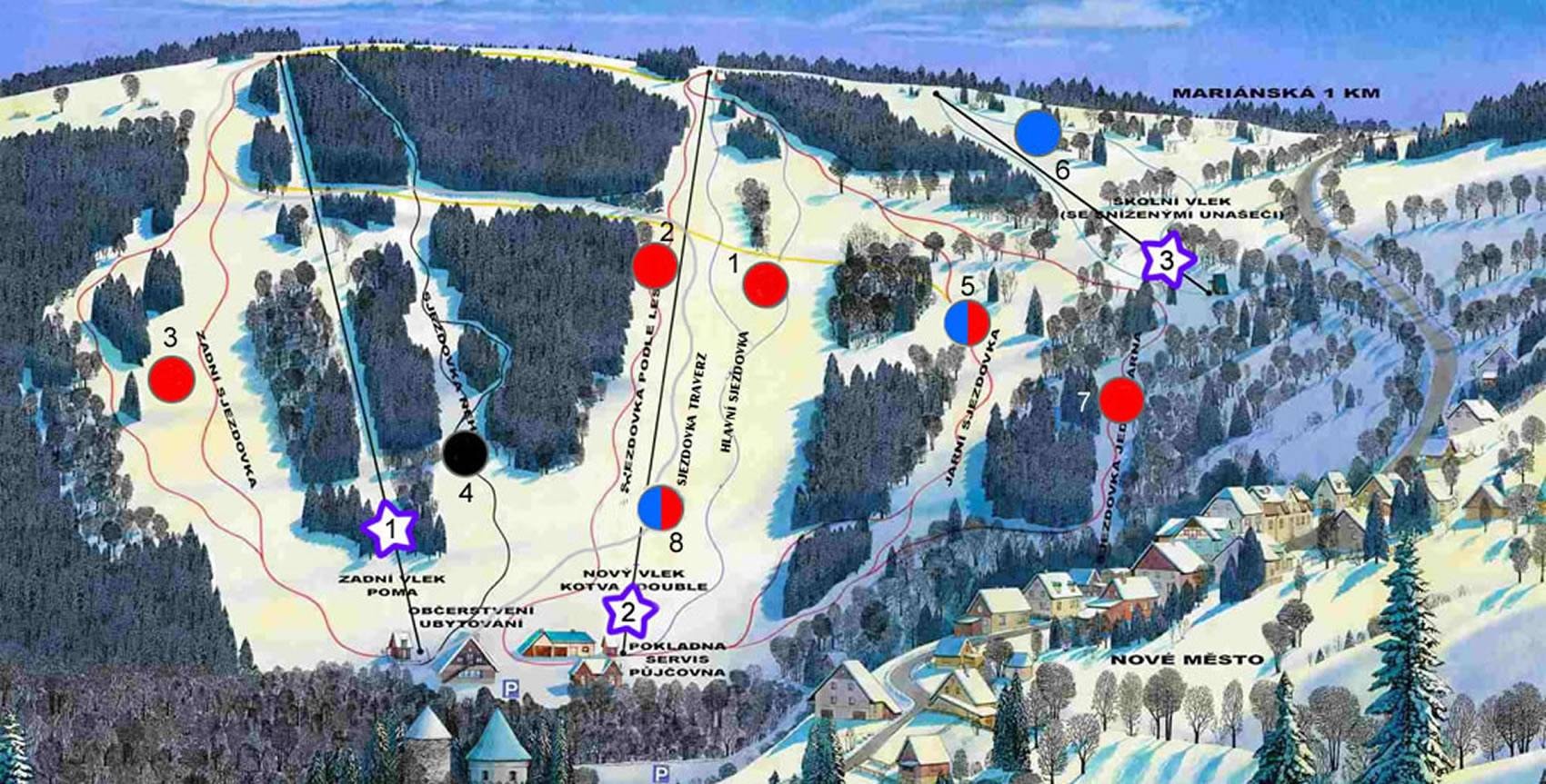 Novako – Jáchymov-Nové Město trail map