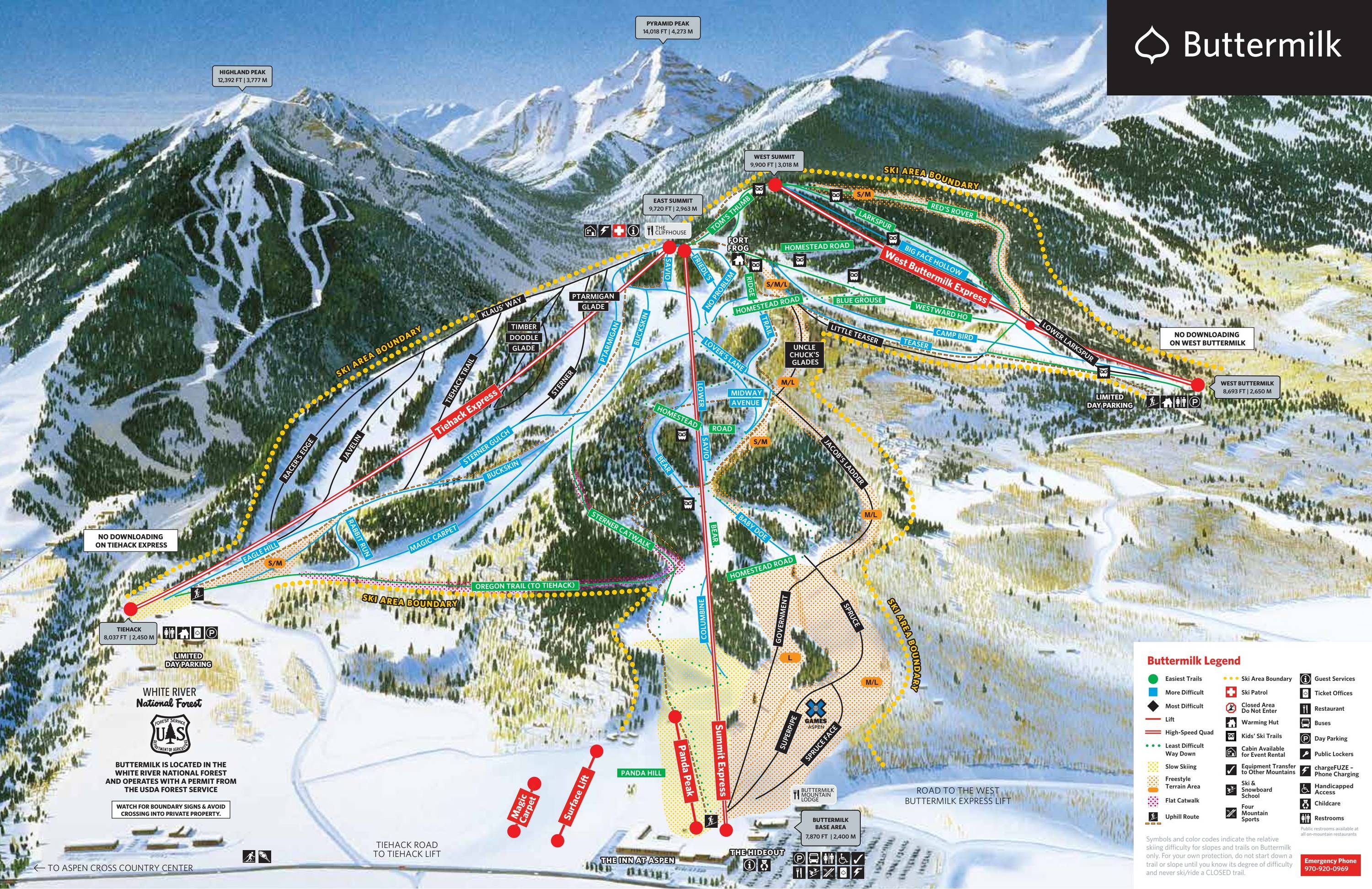 Buttermilk Mountain trail map