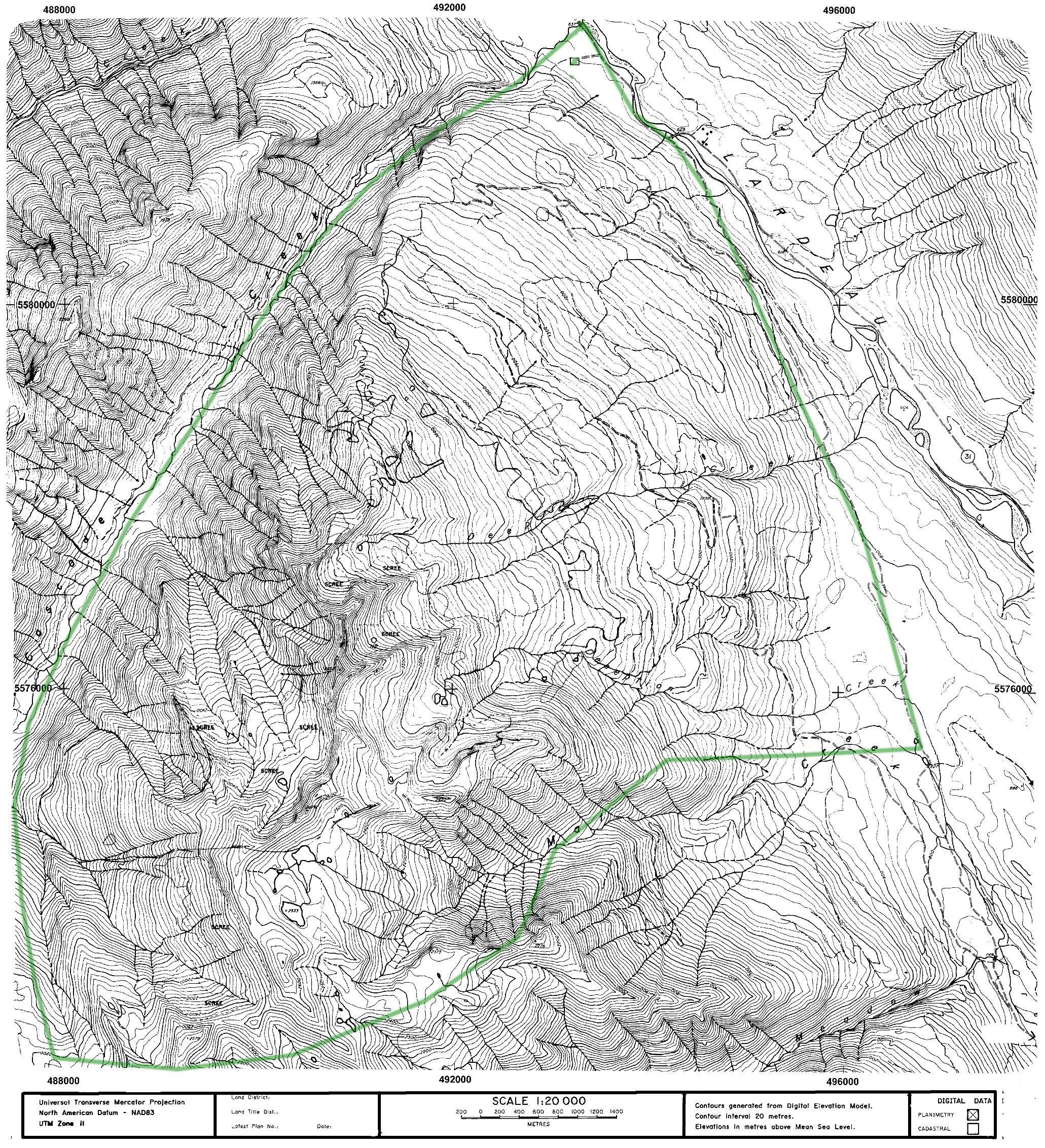 White Grizzly – Meadow Creek trail map