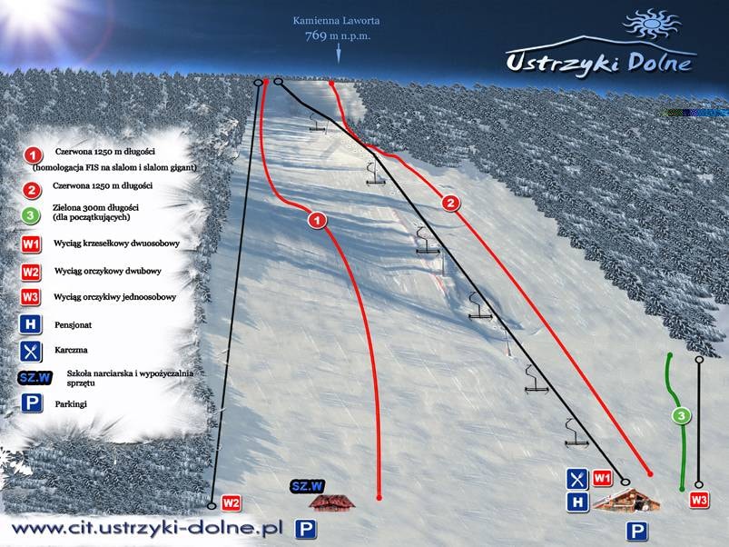 Laworta – Ustrzyki Dolne trail map