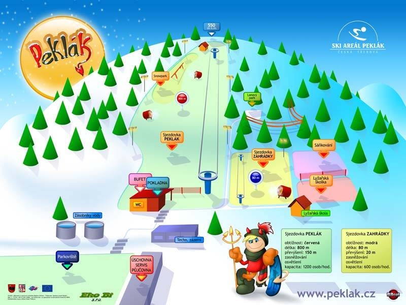 Peklák trail map