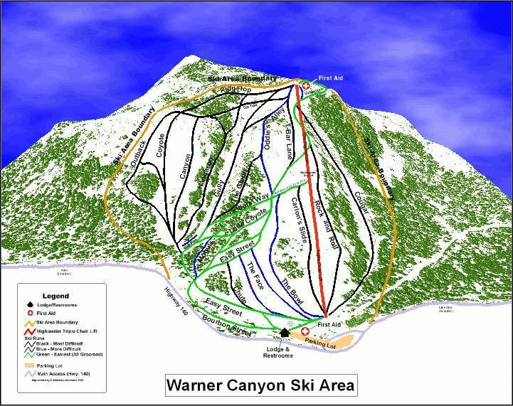 Warner Canyon – Lakeview trail map