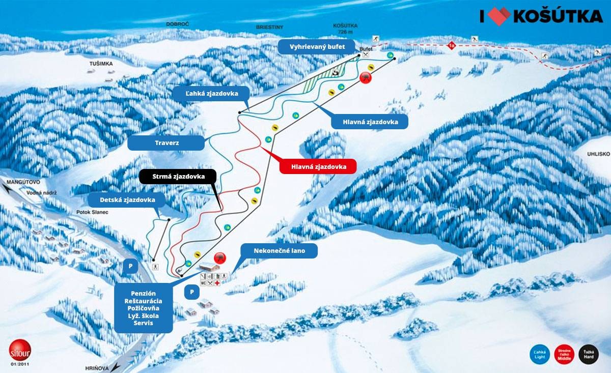 Košútka – Hriňová trail map