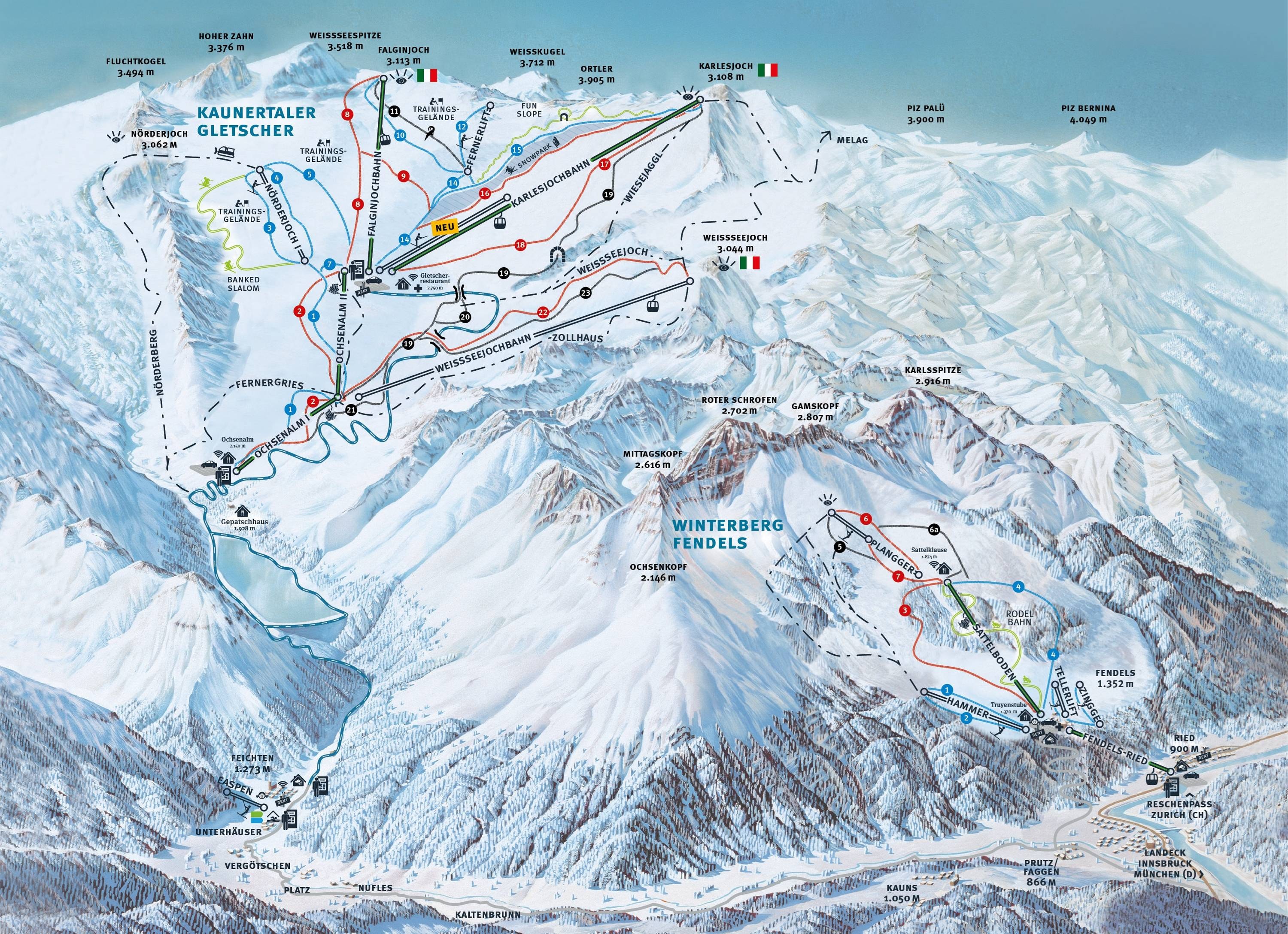 Feichten trail map