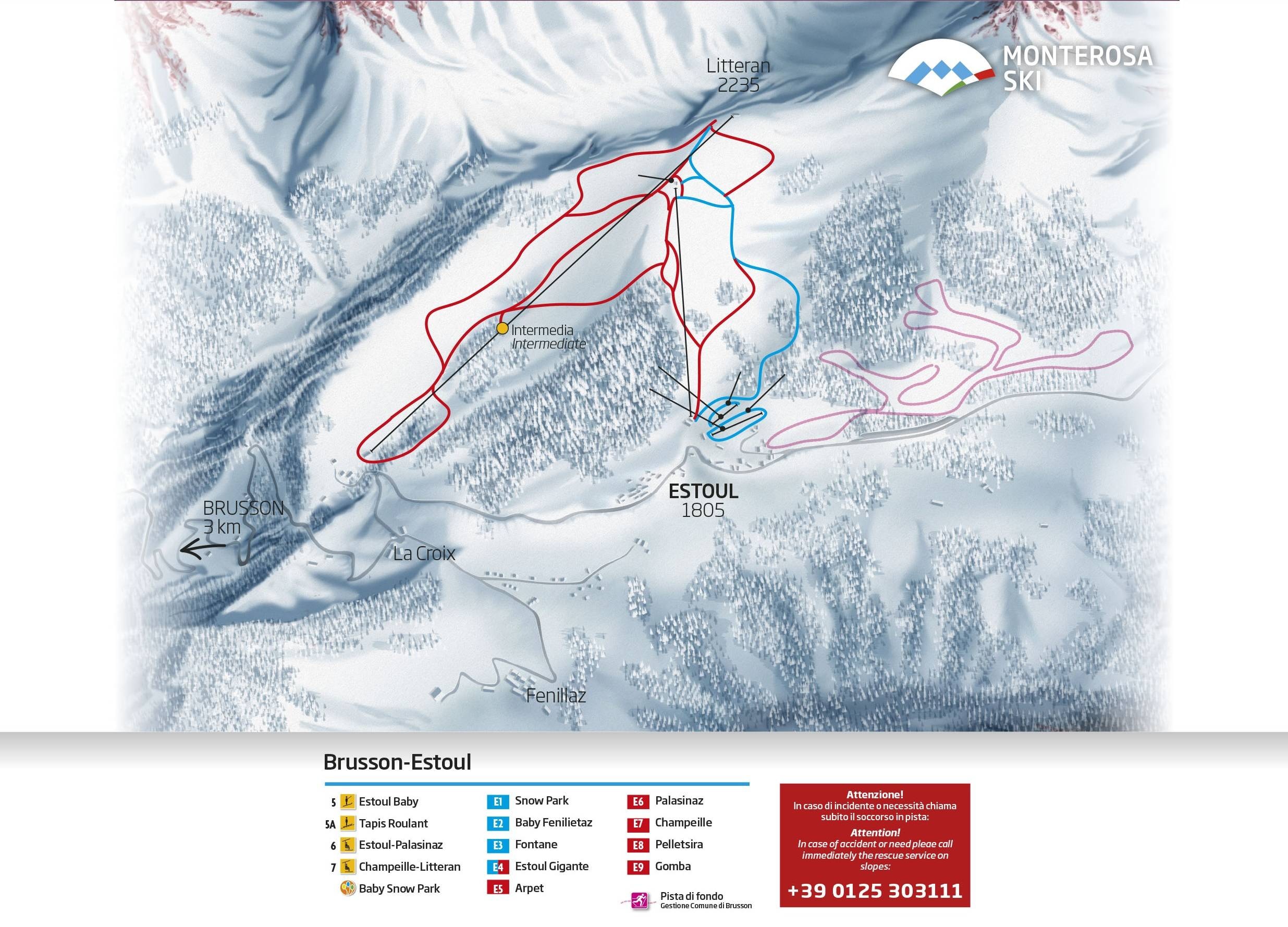 Brusson – Estoul trail map
