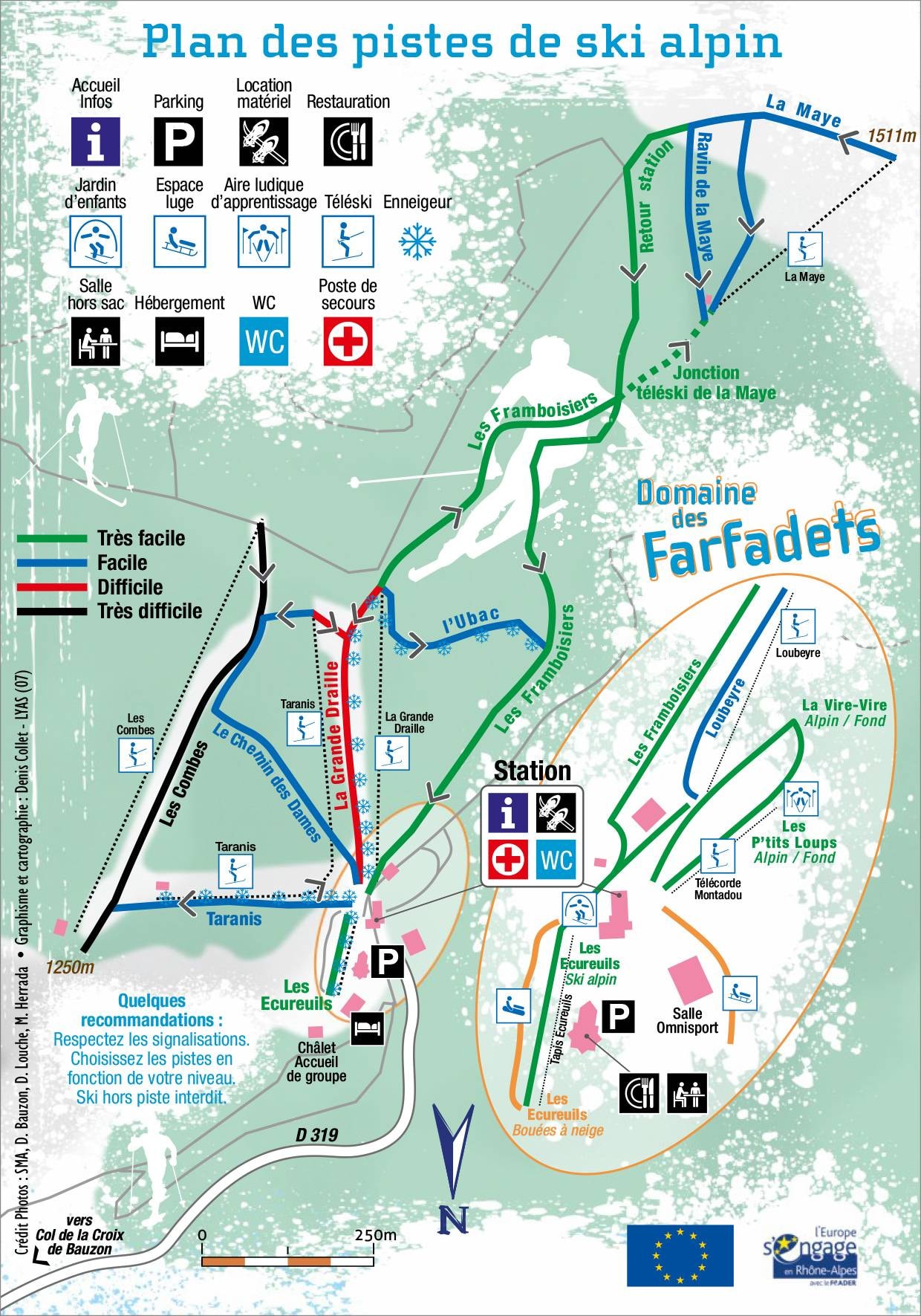 La Croix de Bauzon trail map