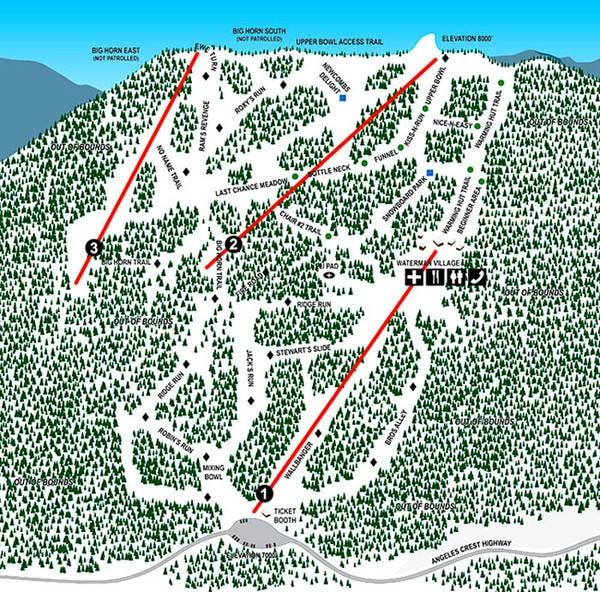 Mt. Waterman trail map