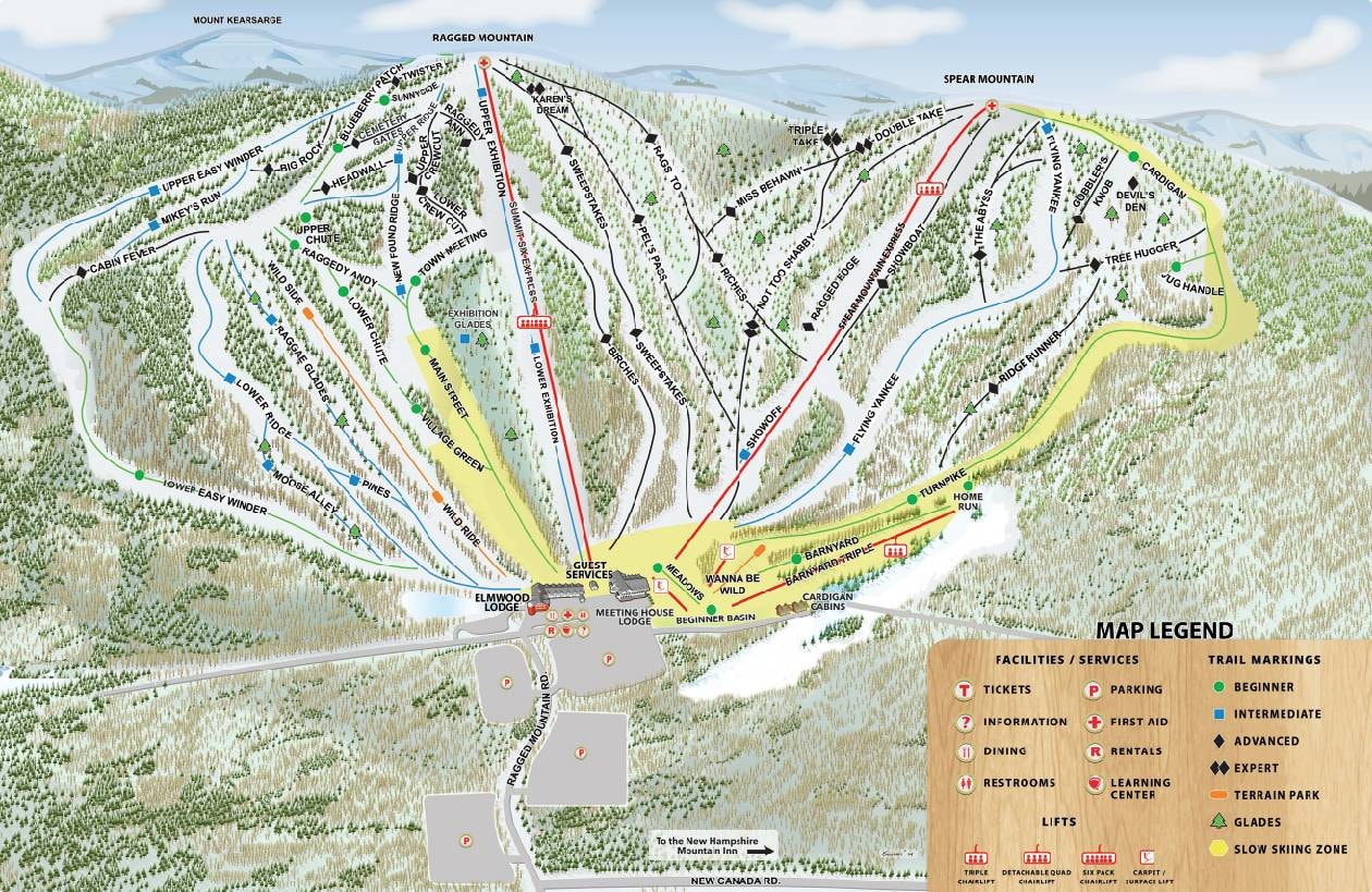 Ragged Mountain trail map