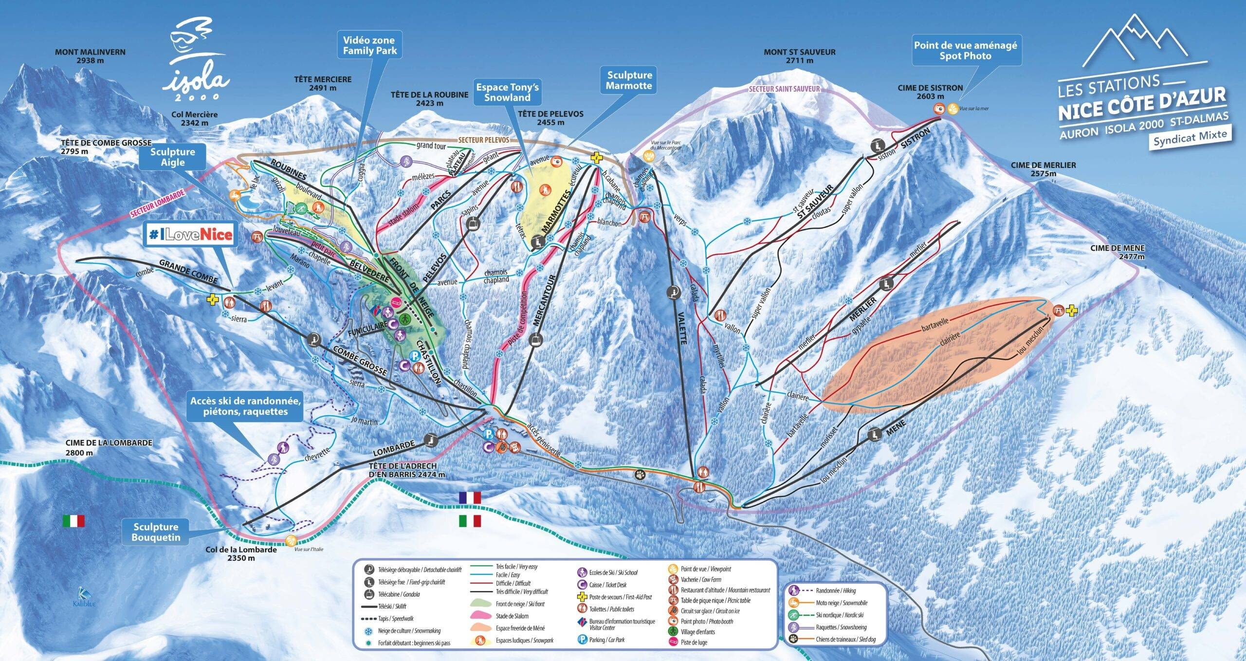 Isola 2000 trail map
