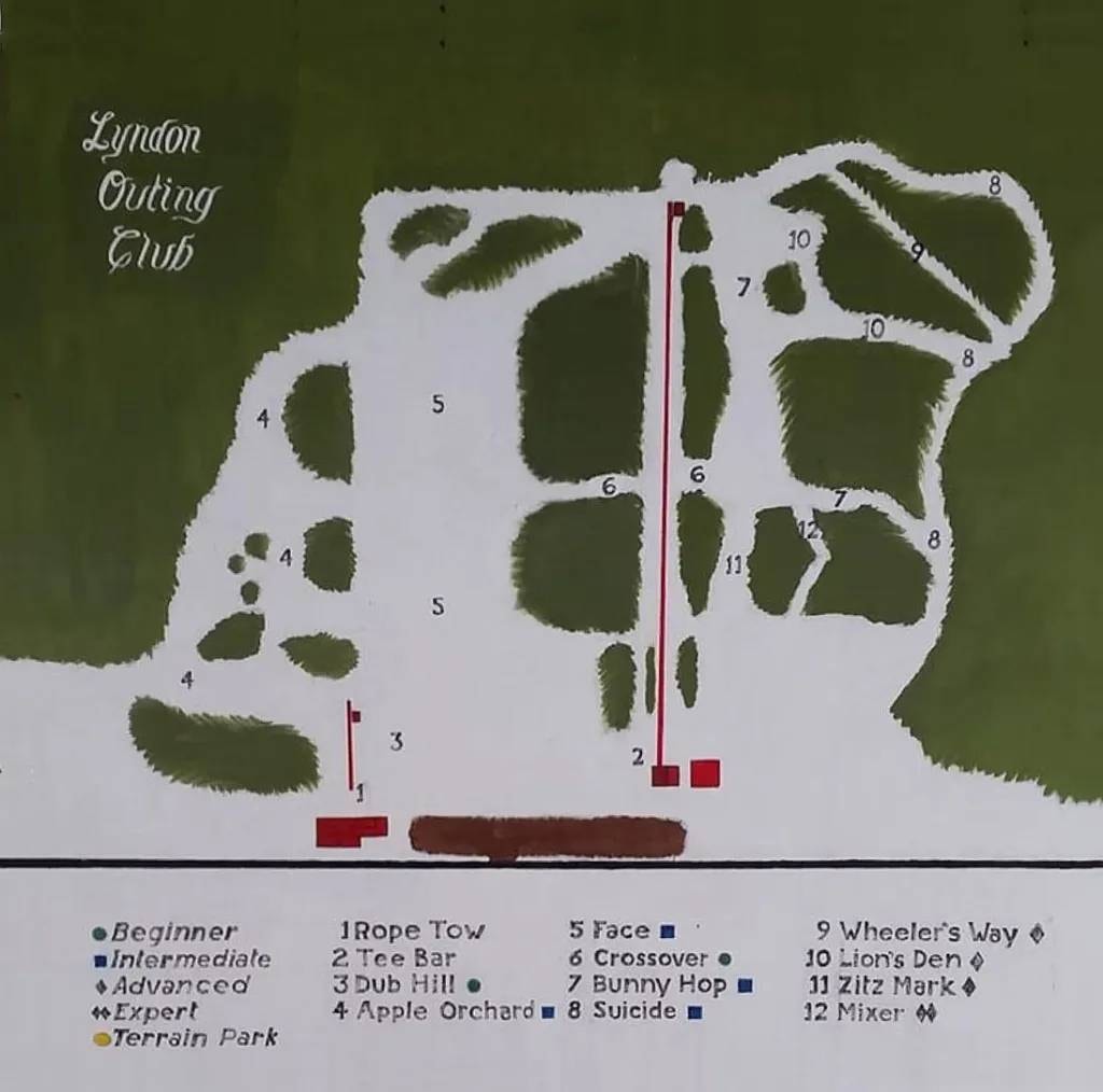Lyndon Outing Club trail map