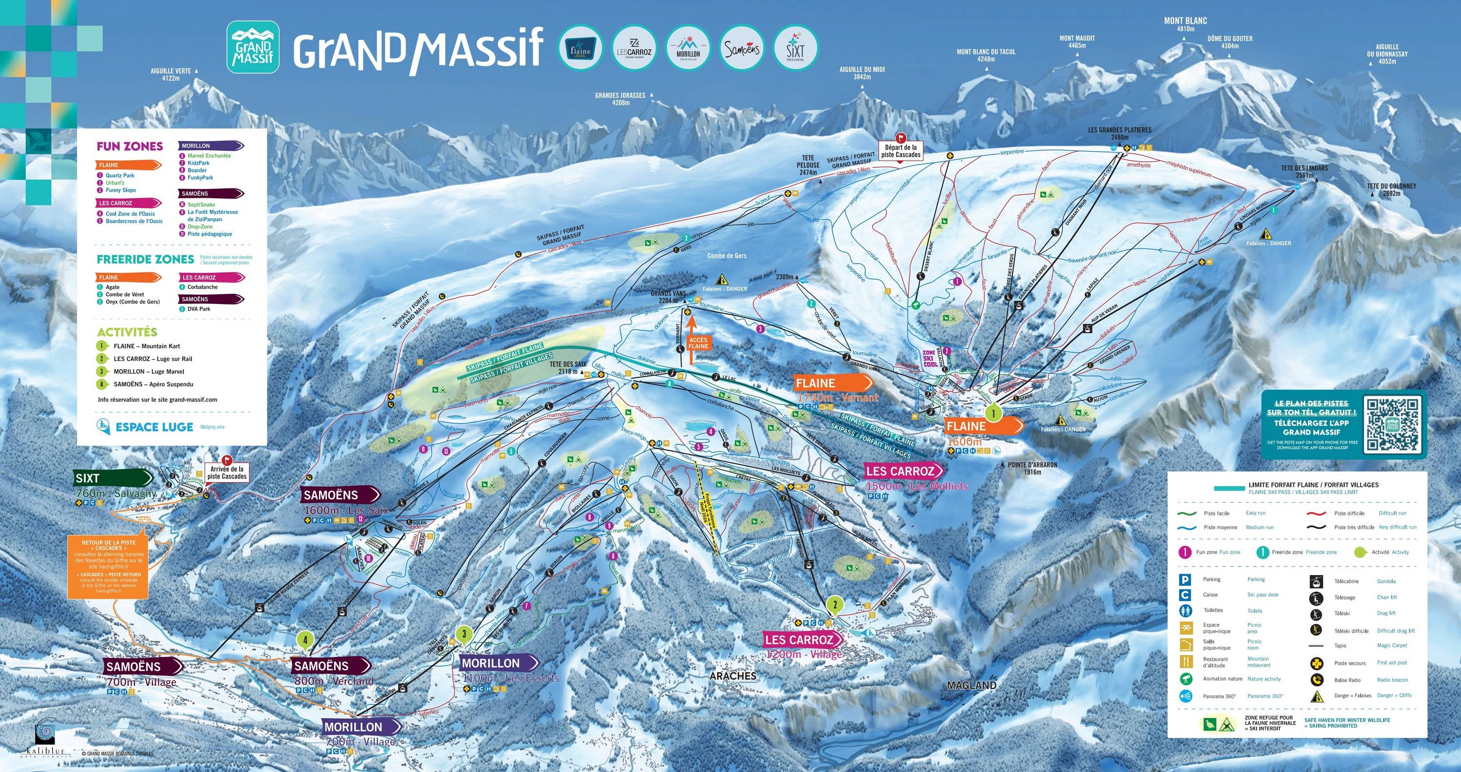 Le Grand Massif – Flaine/Les Carroz/Morillon/Samoëns/Sixt trail map