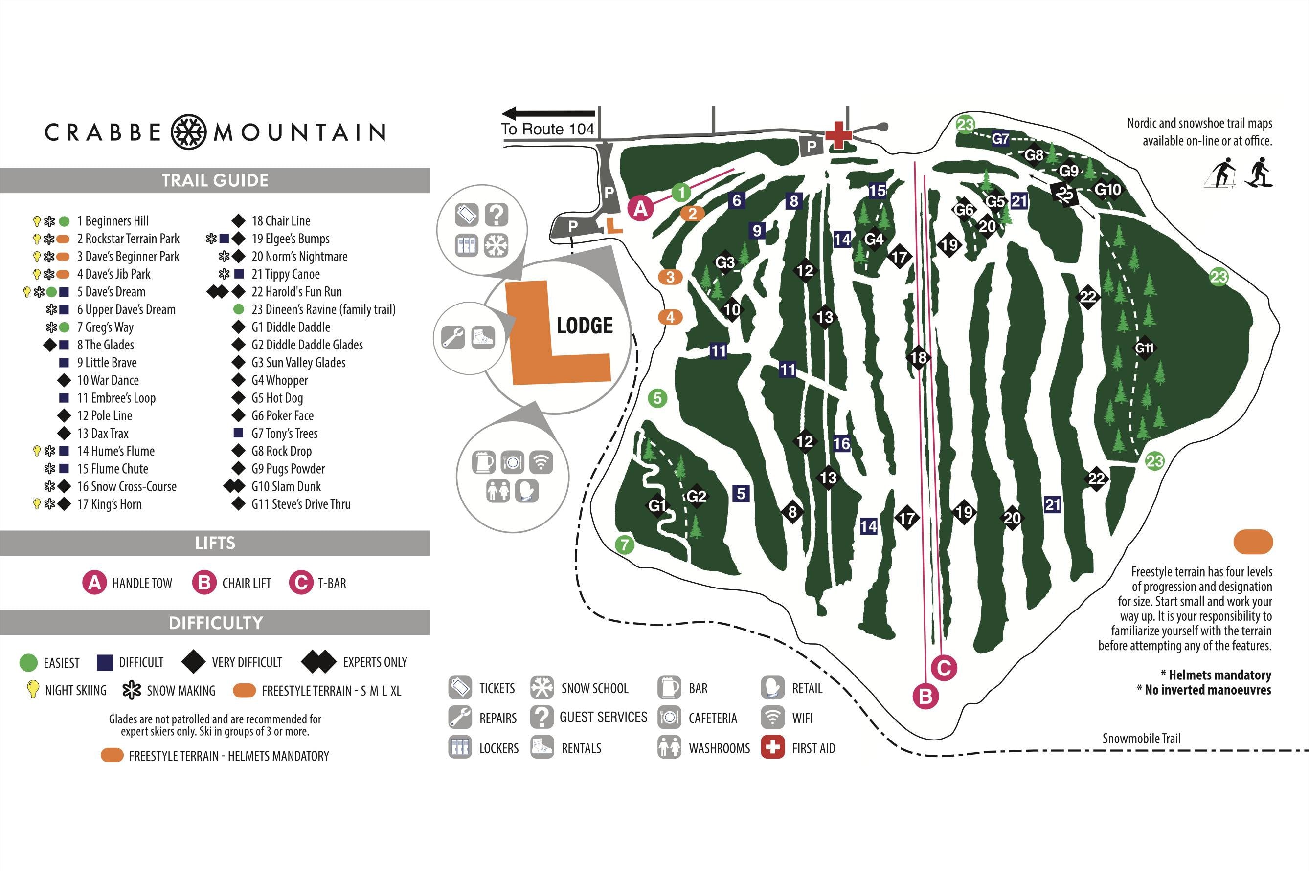 Crabbe Mountain trail map
