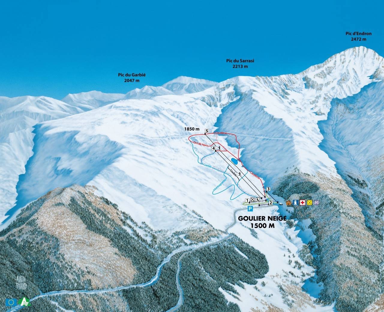 Goulier trail map