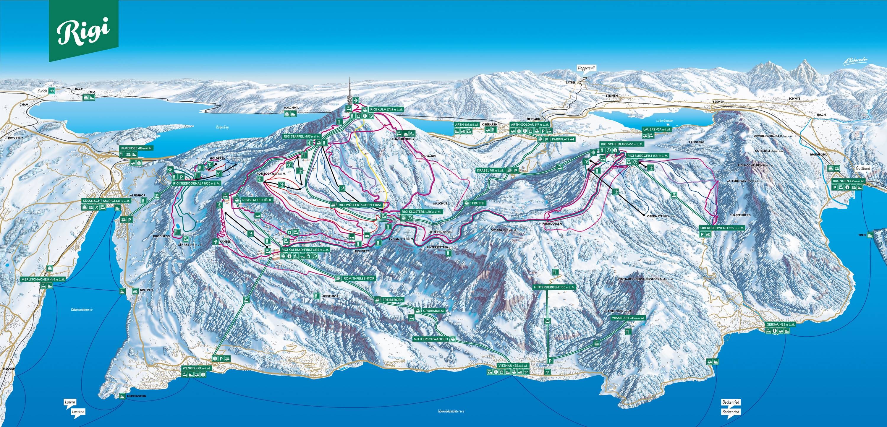 Rigi trail map