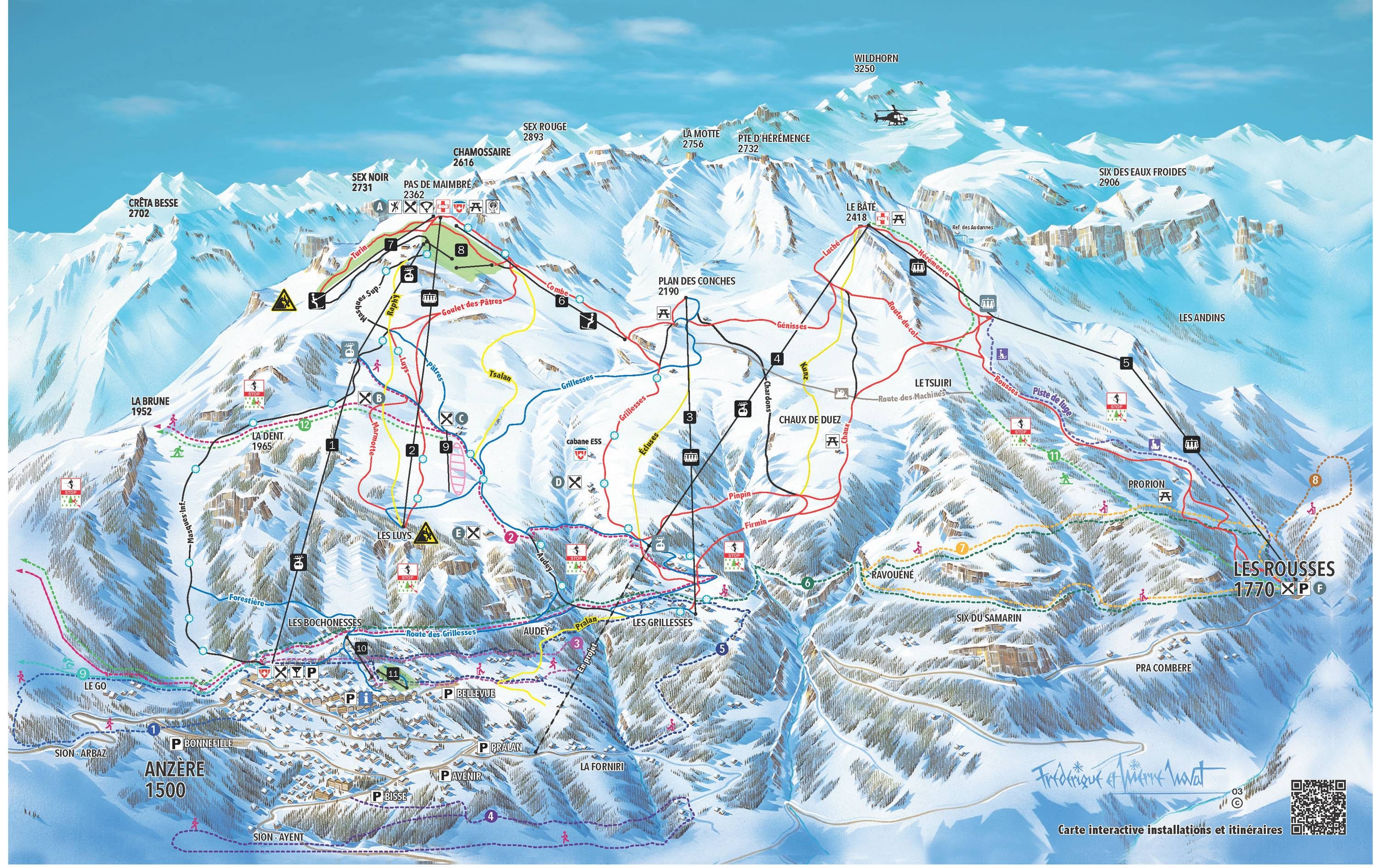 Anzère trail map