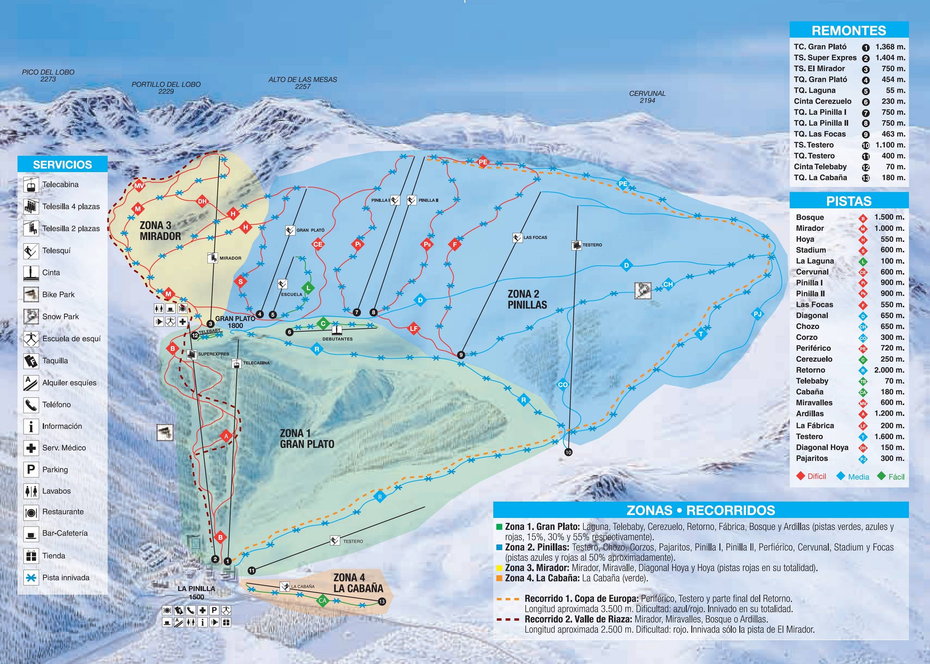 La Pinilla trail map