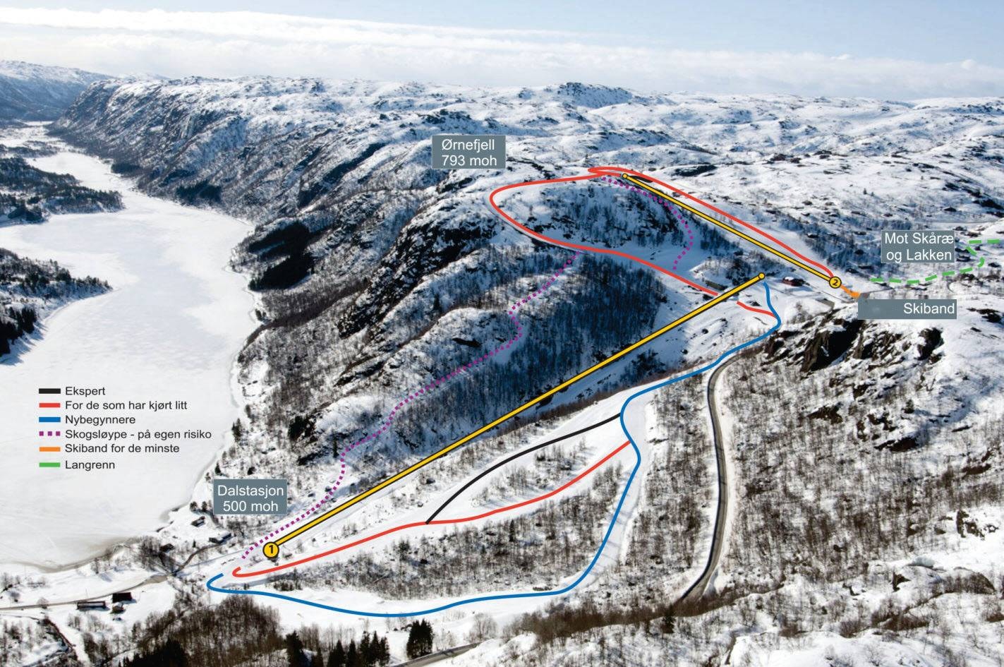 Ljosland Skisenter trail map