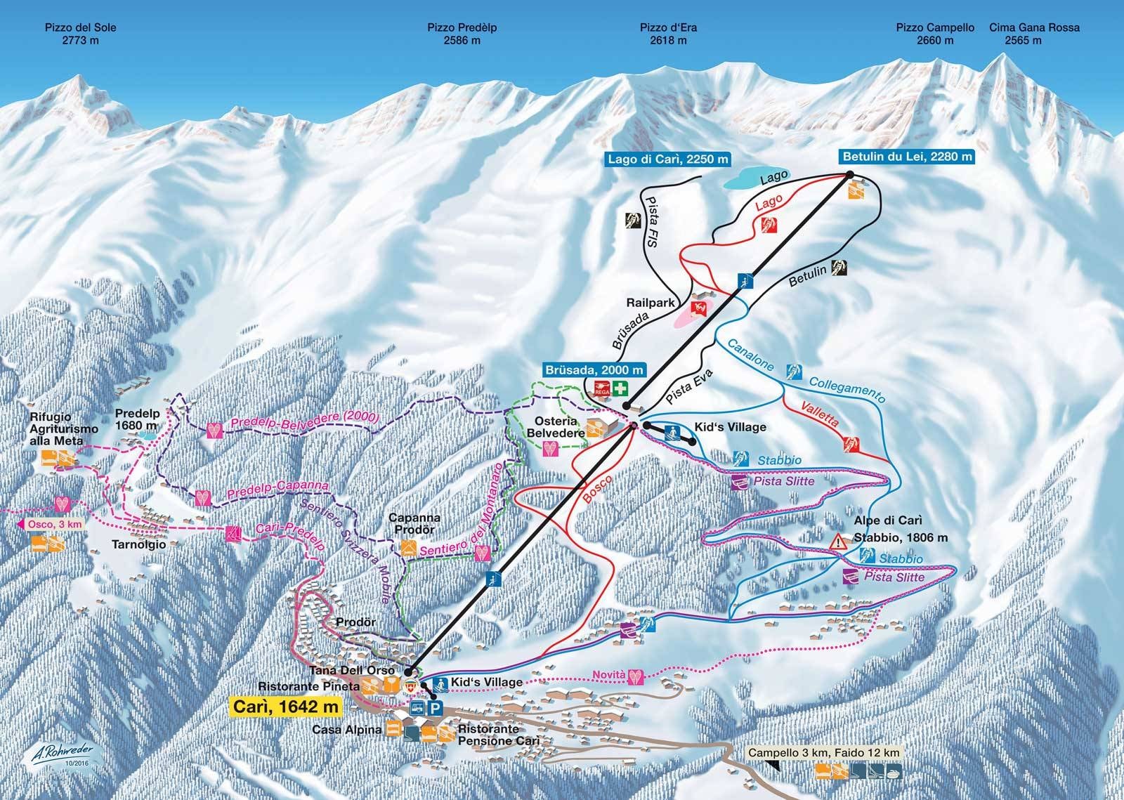 Carì trail map
