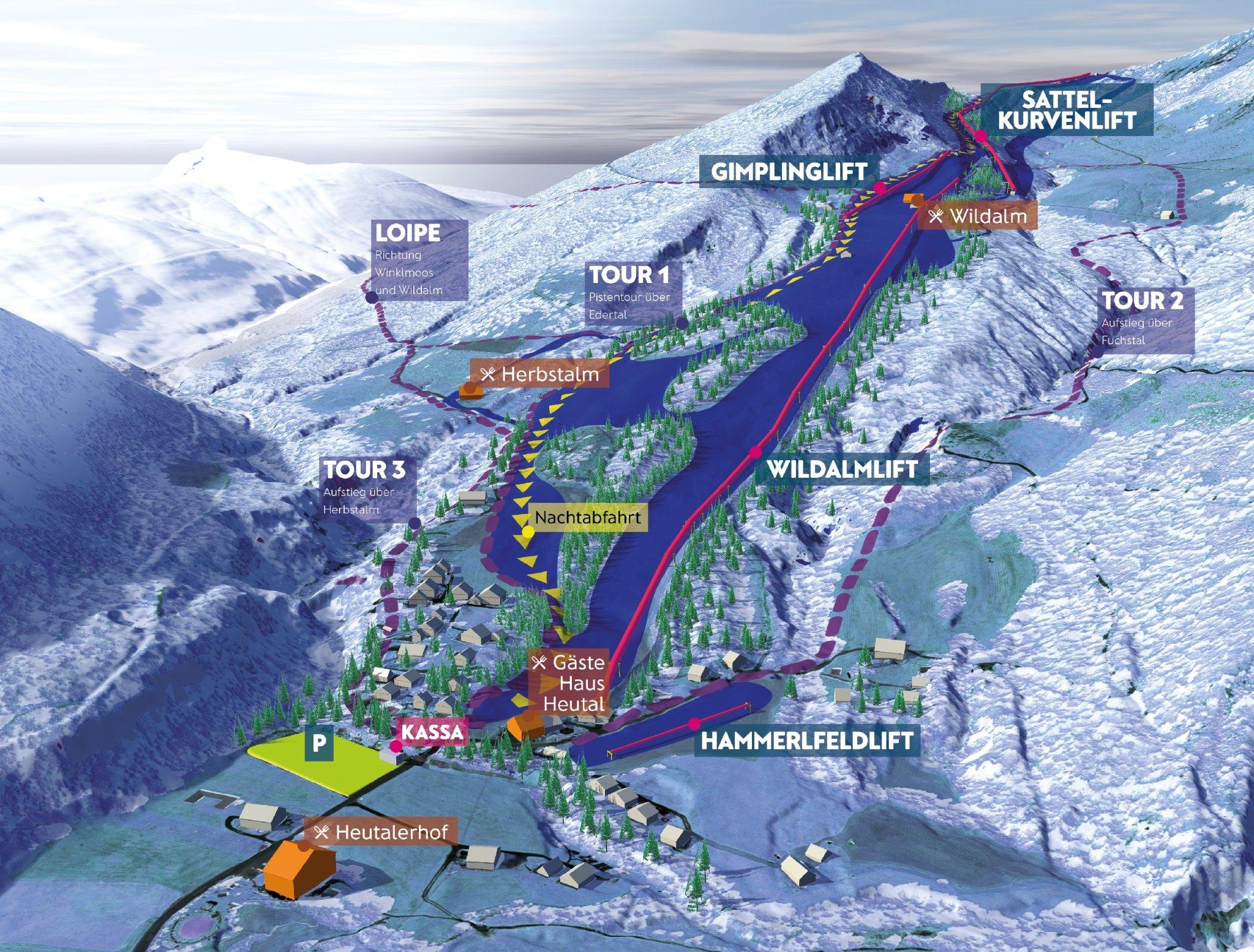 Heutal – Unken trail map