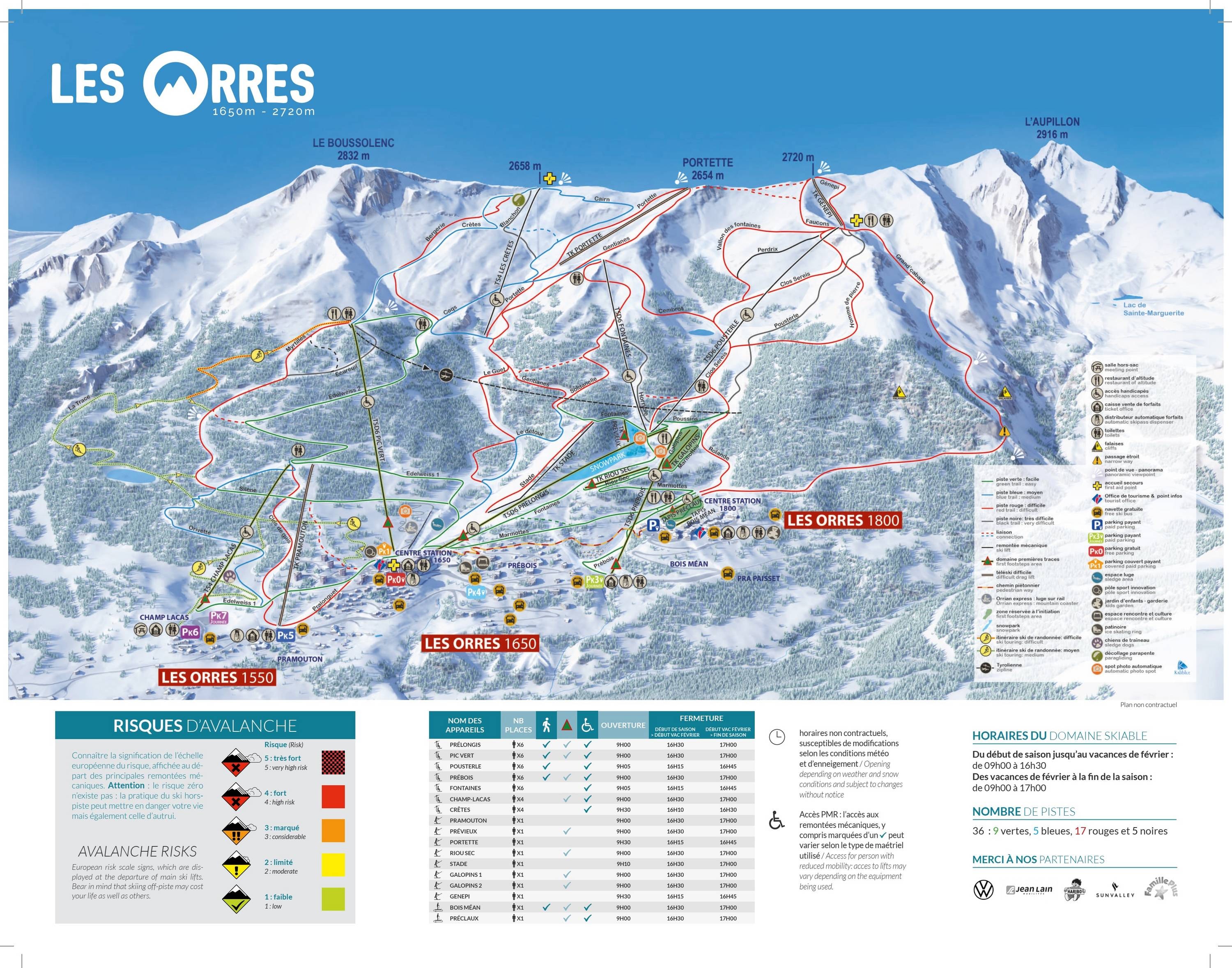 Les Orres trail map