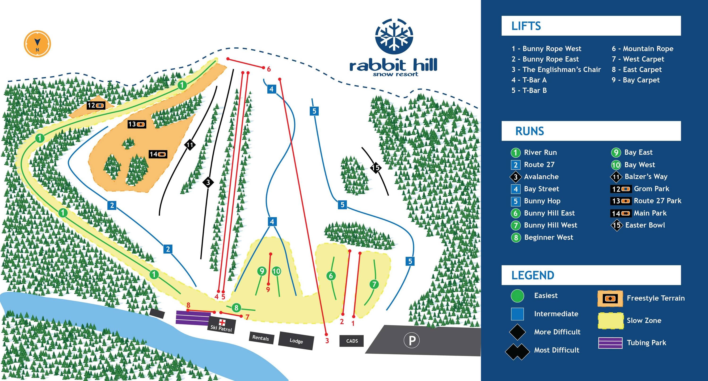 Rabbit Hill Snow Resort trail map