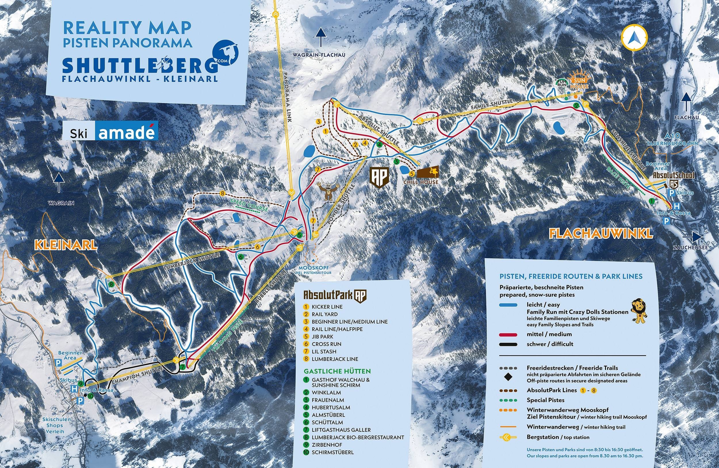 Flachauwinkl/Kleinarl (Shuttleberg) trail map