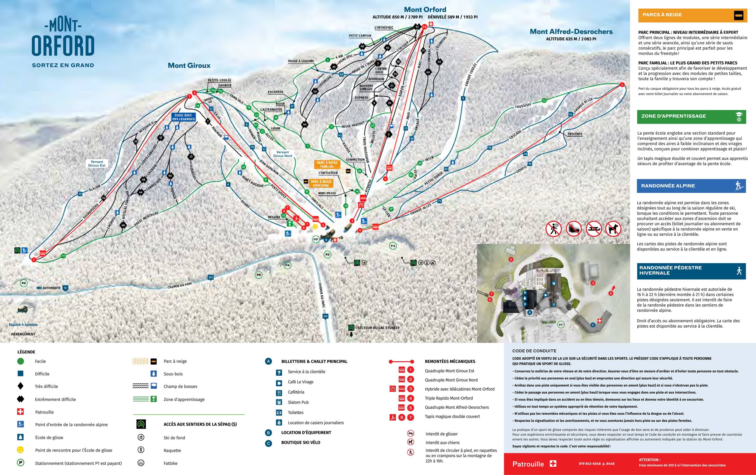 Mont Orford trail map