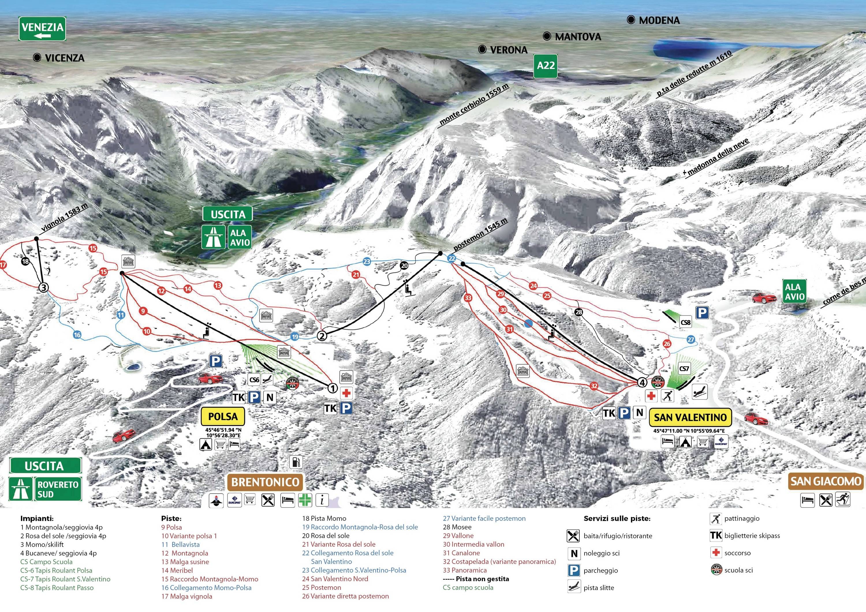 Altopiano di Brentonico – Polsa/San Valentino trail map