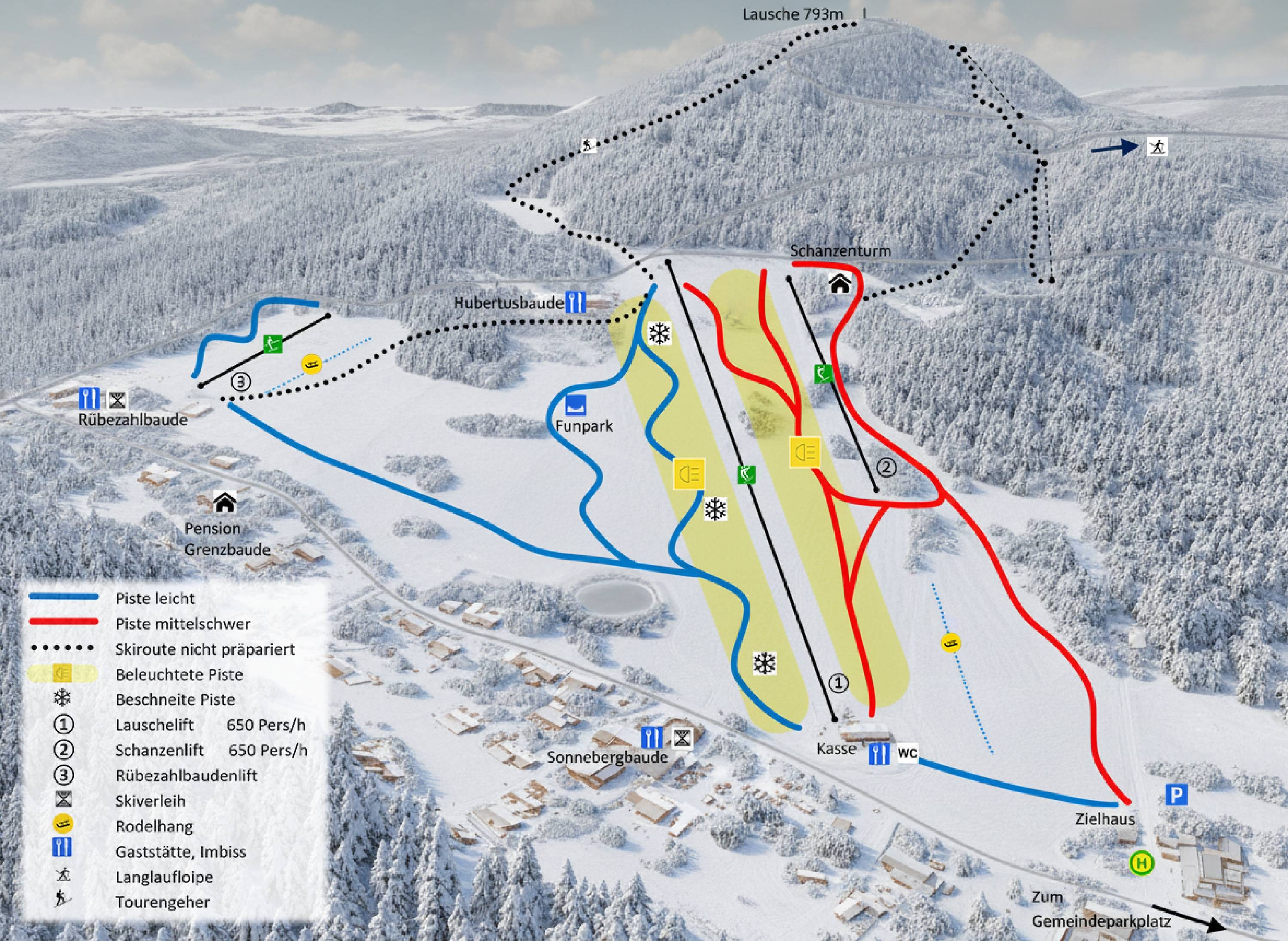 Lausche – Waltersdorf trail map
