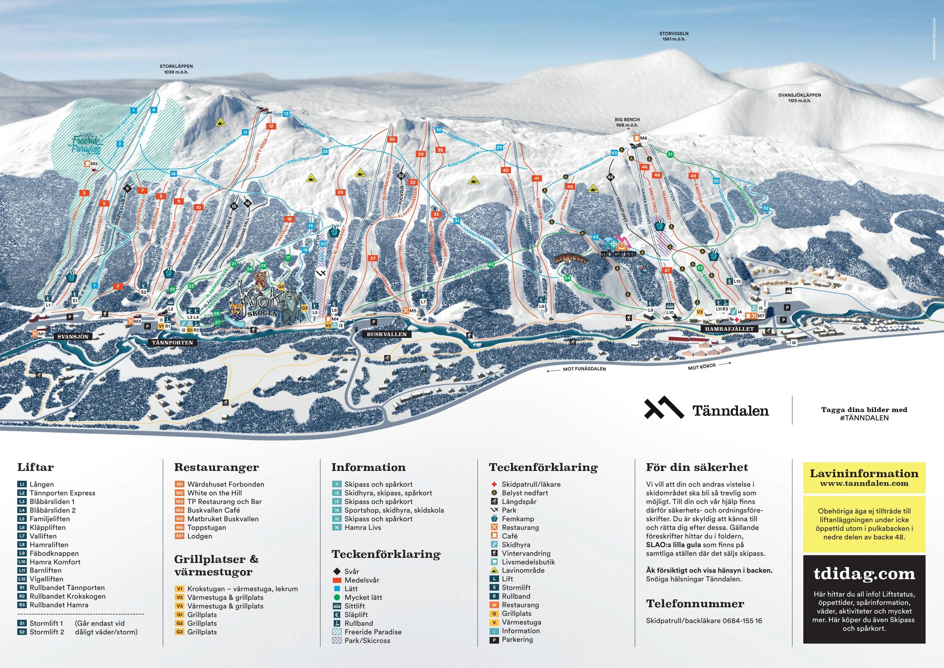 Tänndalen trail map