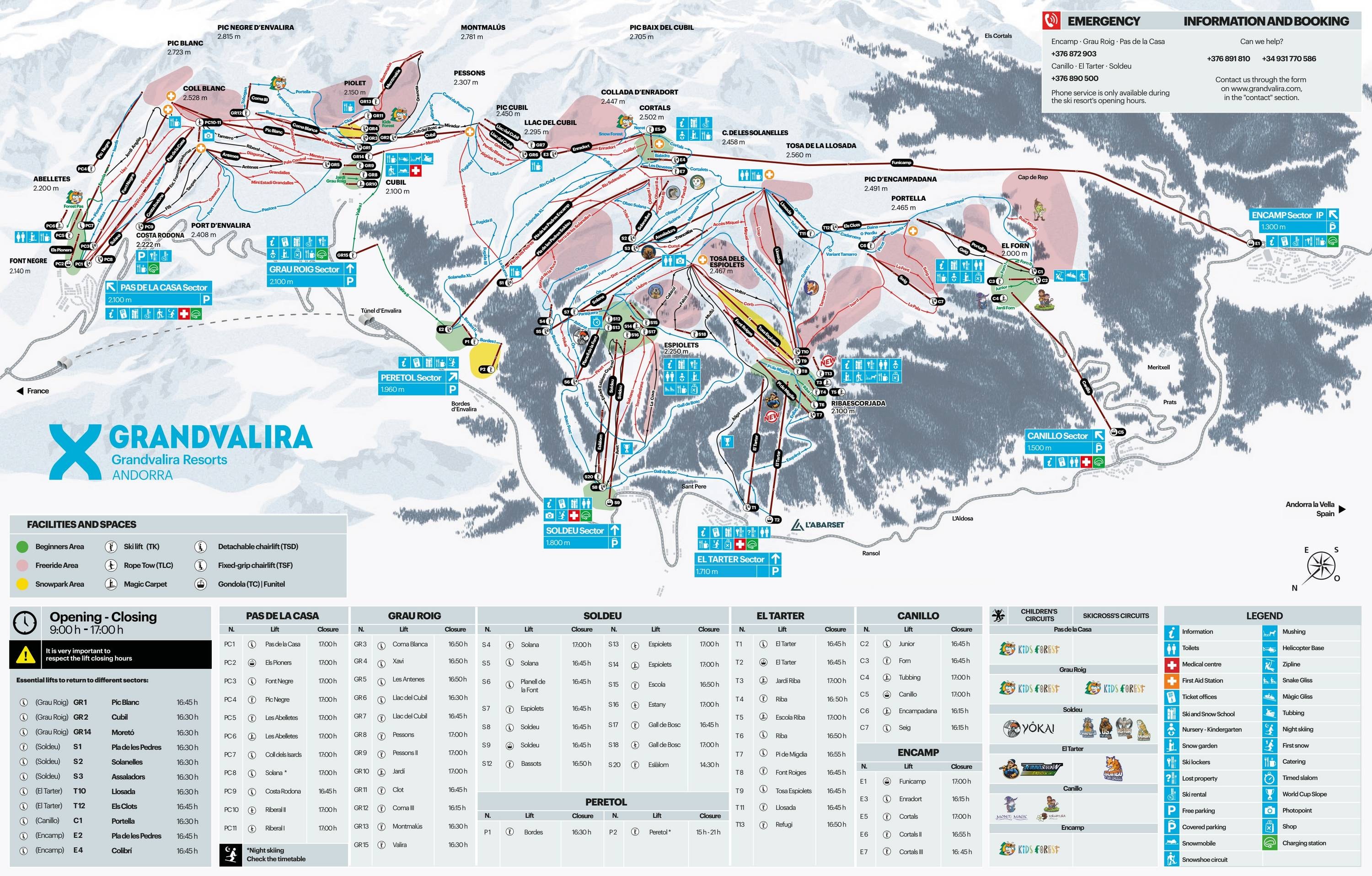 Grandvalira – Pas de la Casa/Grau Roig/Soldeu/El Tarter/Canillo/Encamp trail map