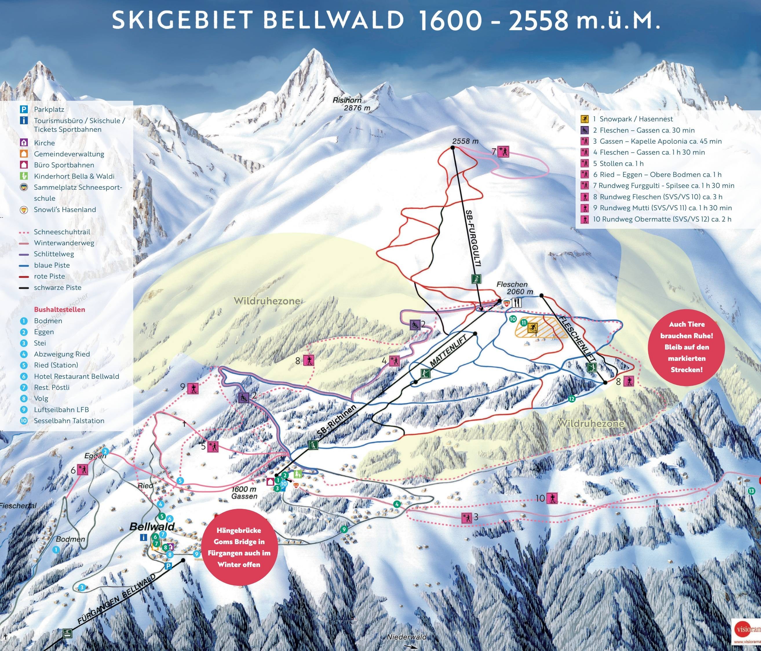 Bellwald trail map