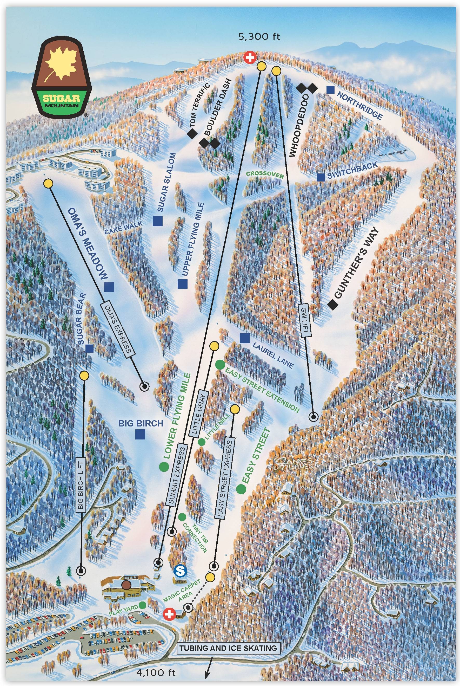 Sugar Mountain trail map