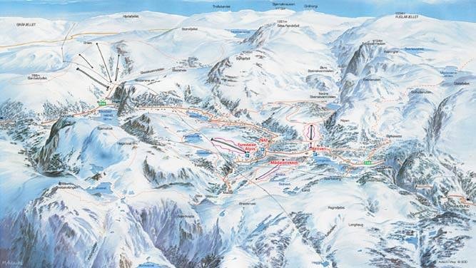 Furedalen Alpin – Kvamskogen trail map