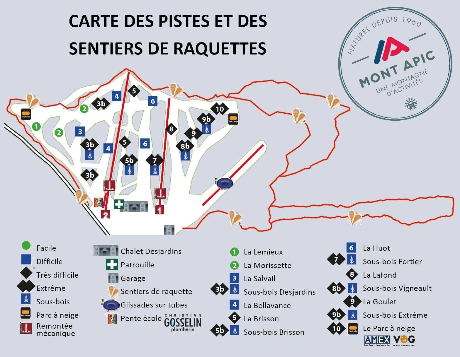 Mont Apic trail map
