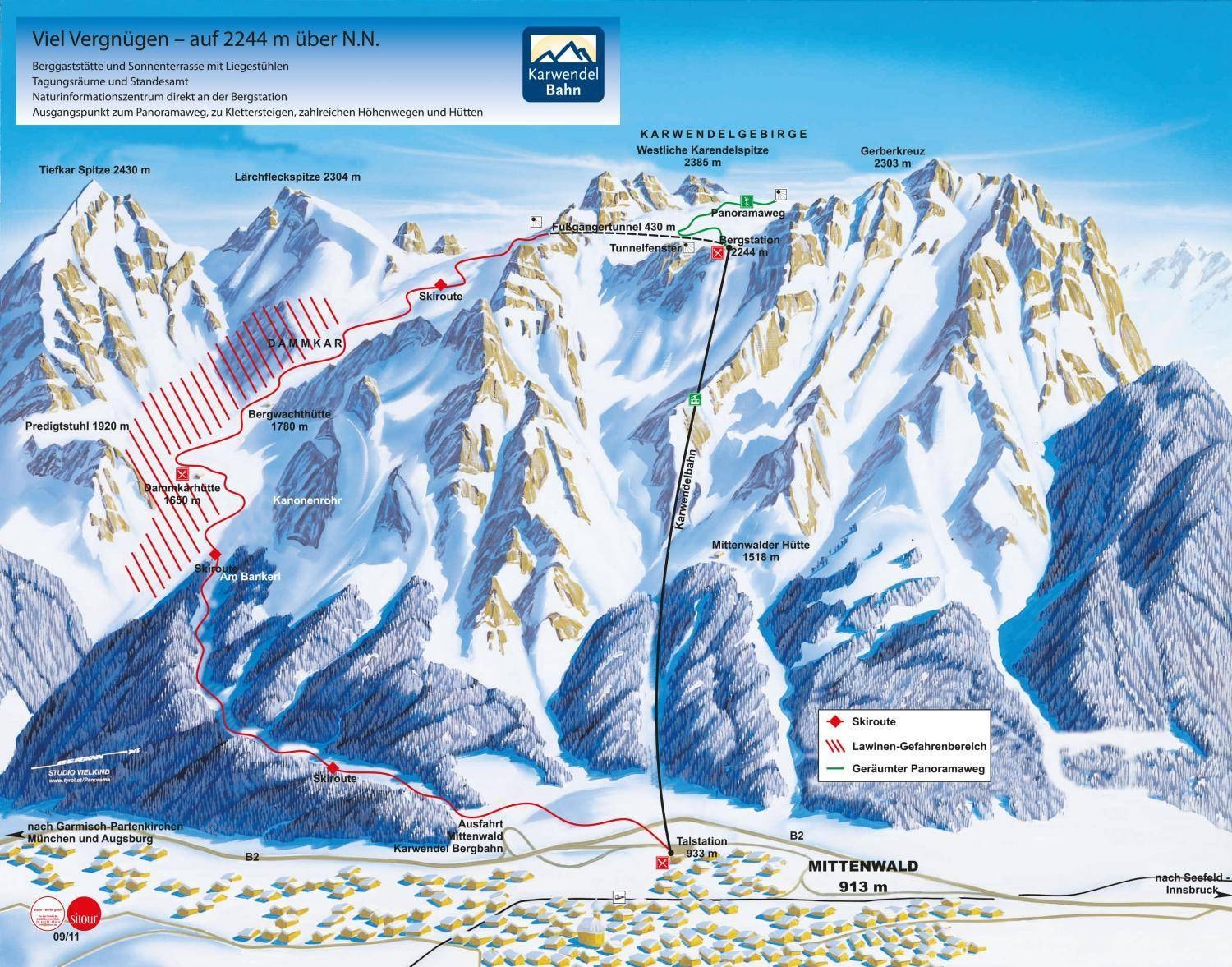 Dammkar – Mittenwald trail map