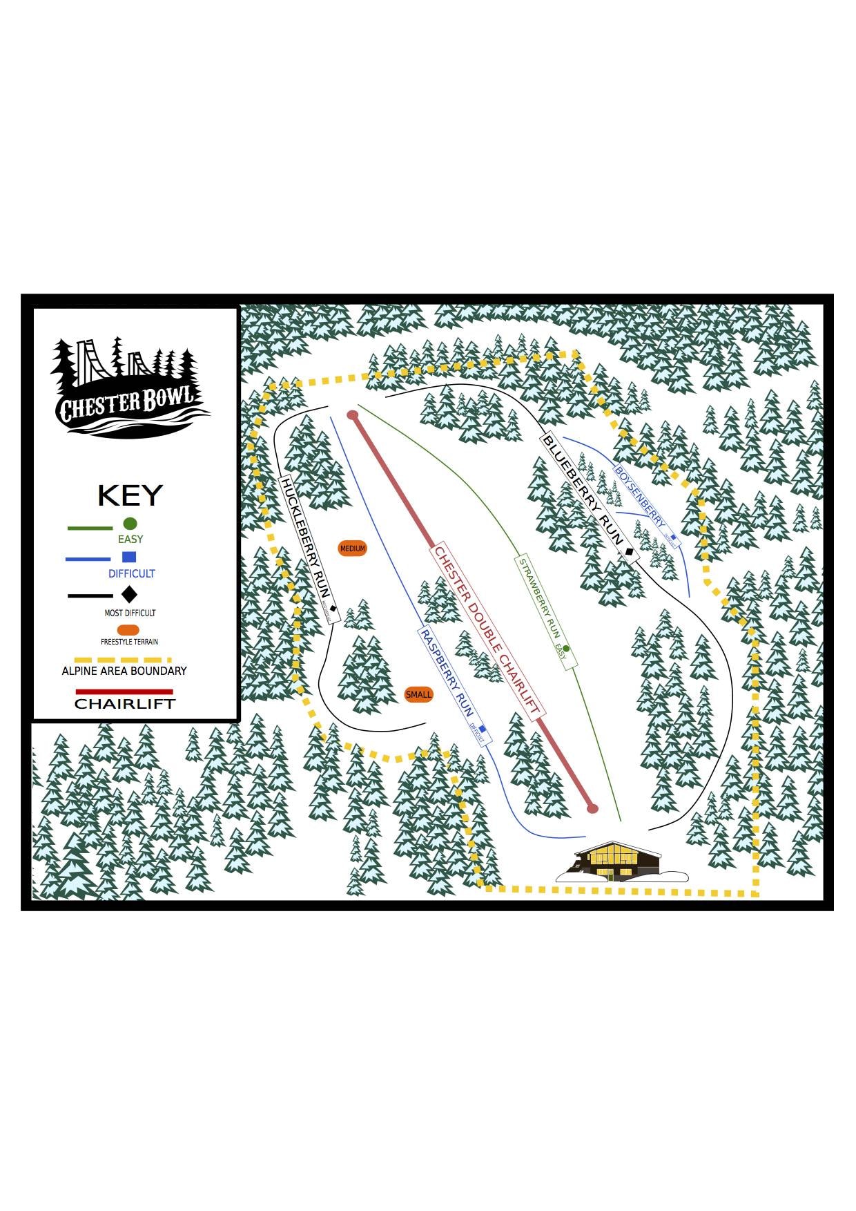 Chester Bowl trail map