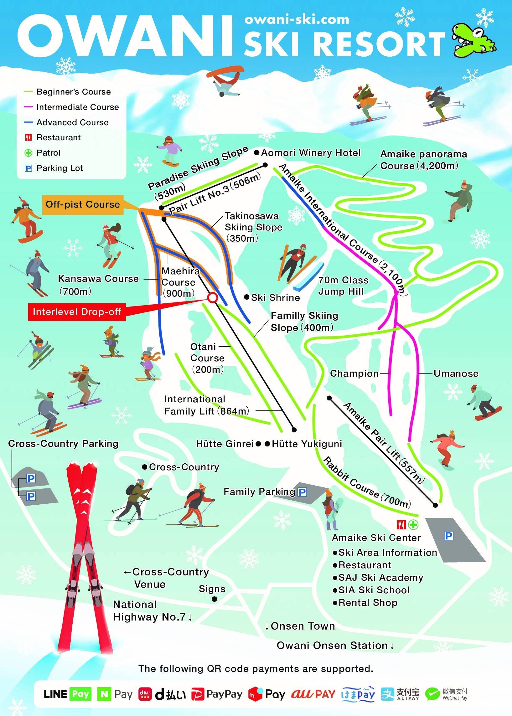 Owani Onsen trail map