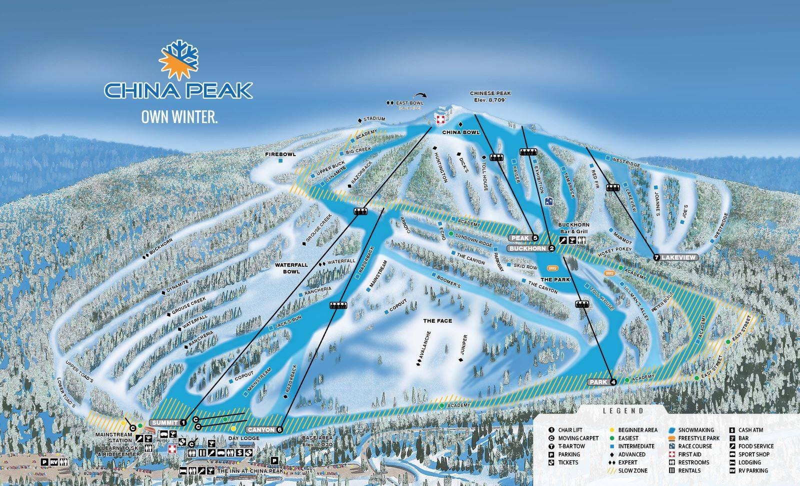 China Peak trail map