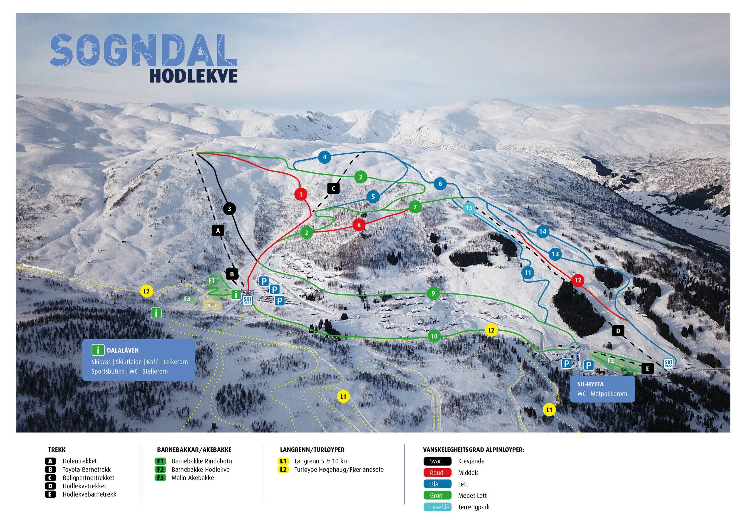 Hodlekve – Sogndal trail map