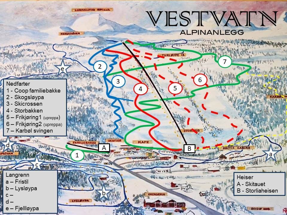 Vestvatn trail map